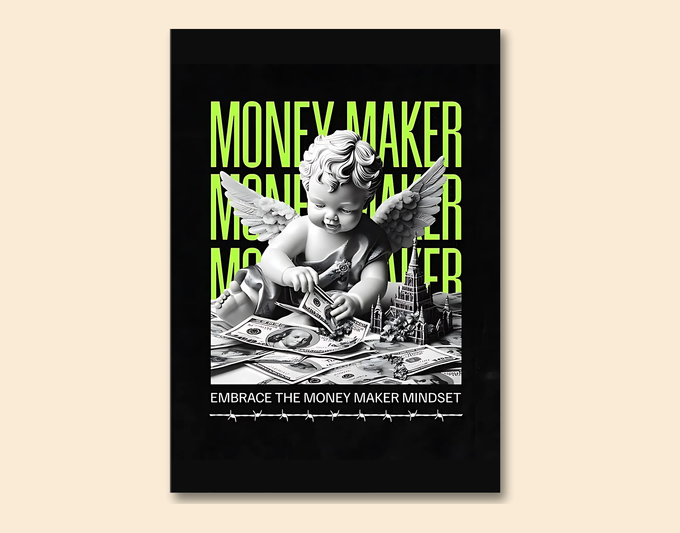 "Cupid For Money"- Shiny & Sturdy Metallic Poster  Art That Pops & Sticks