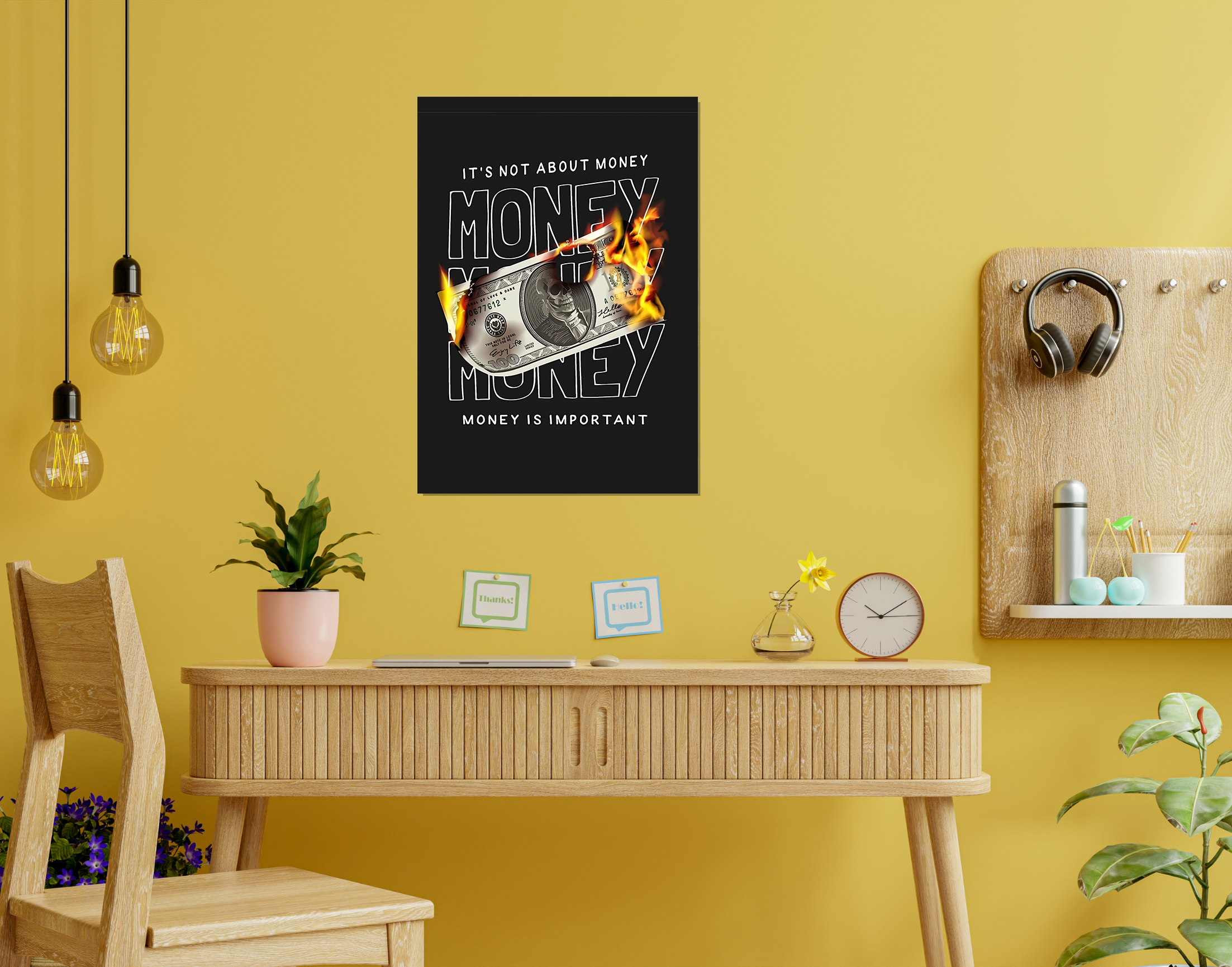"Its Not About the money"- Shiny & Sturdy Metallic Poster  Art That Pops & Sticks