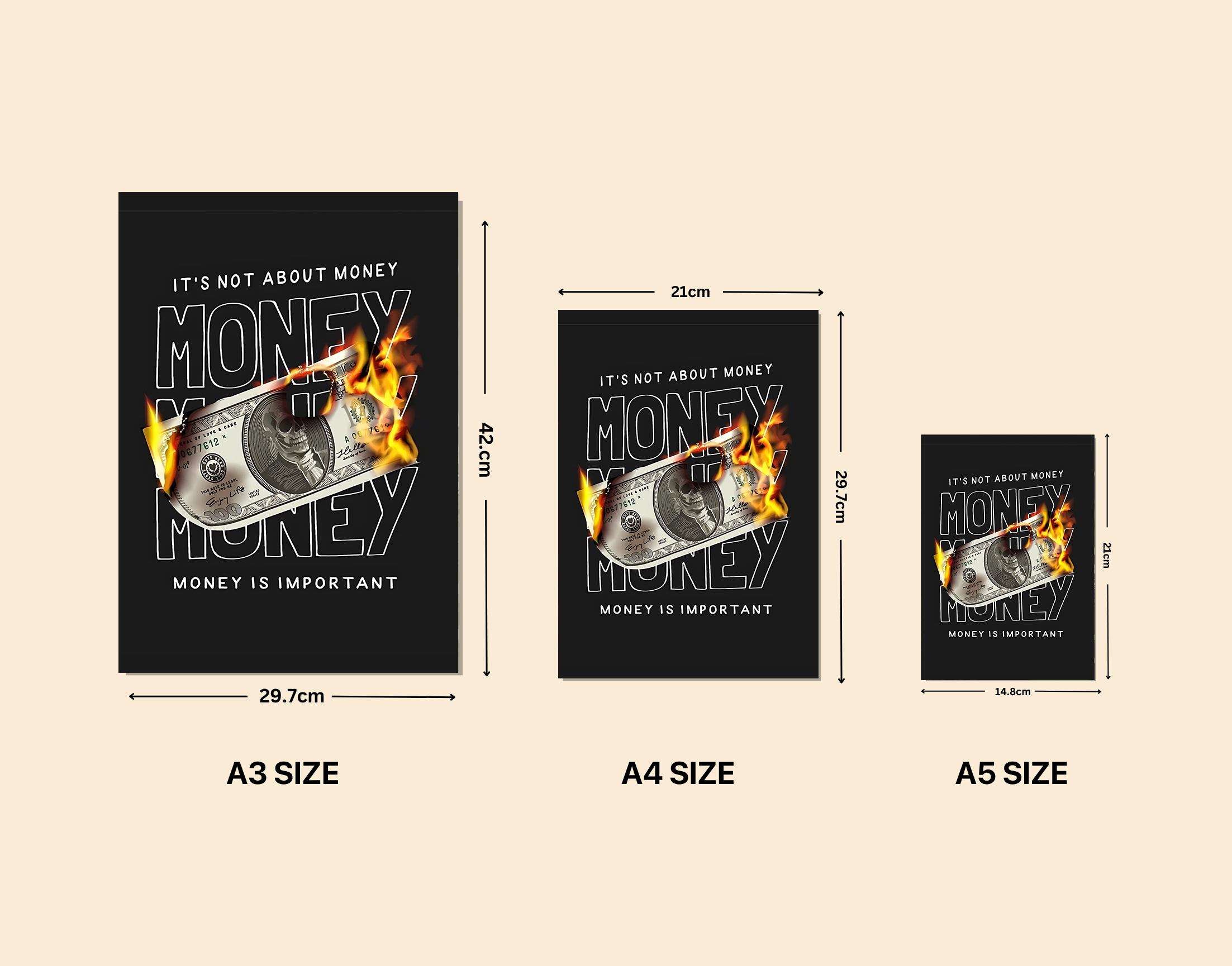 "Its Not About the money"- Shiny & Sturdy Metallic Poster  Art That Pops & Sticks