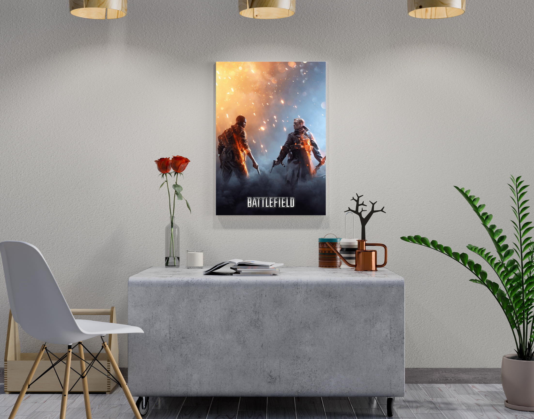 "BATTLEFIELD: GAMING"- Shiny & Sturdy Metallic Poster Art That Pops & Sticks (Literally!)