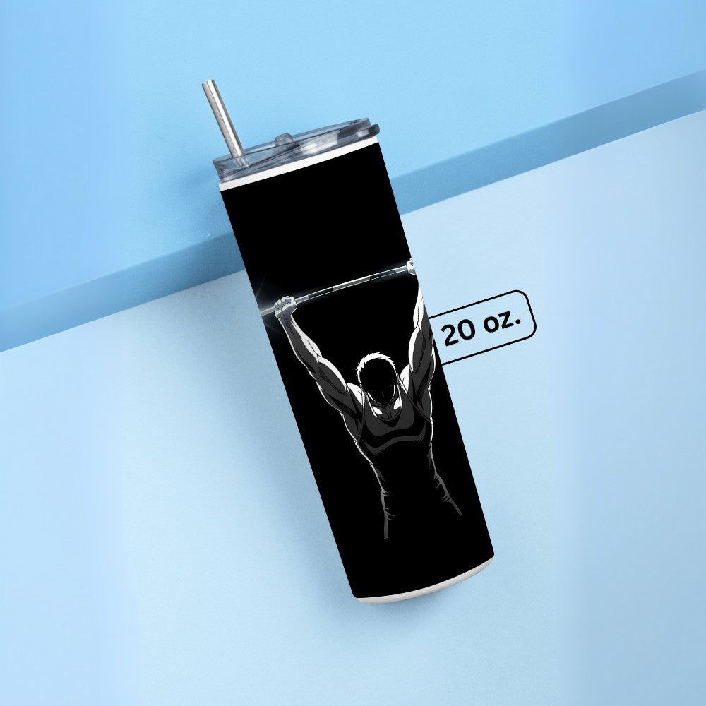 "Power: Weightlifter" Tumbler with Metal Straw