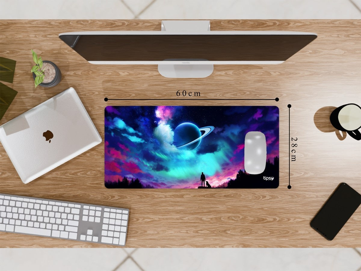 "Aurora and planet in the Sky" Gaming Mousepad Elevate Your Gaming Experience