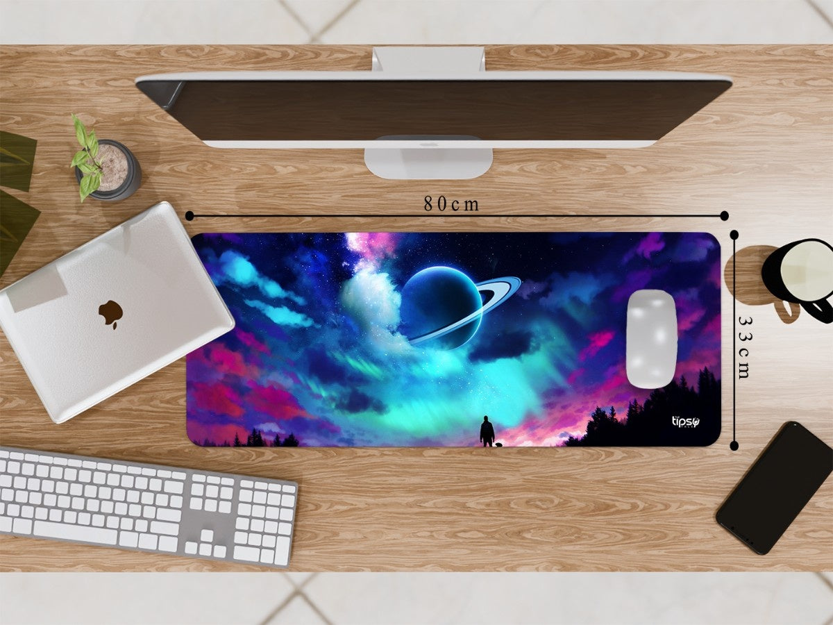 "Aurora and planet in the Sky" Gaming Mousepad Elevate Your Gaming Experience