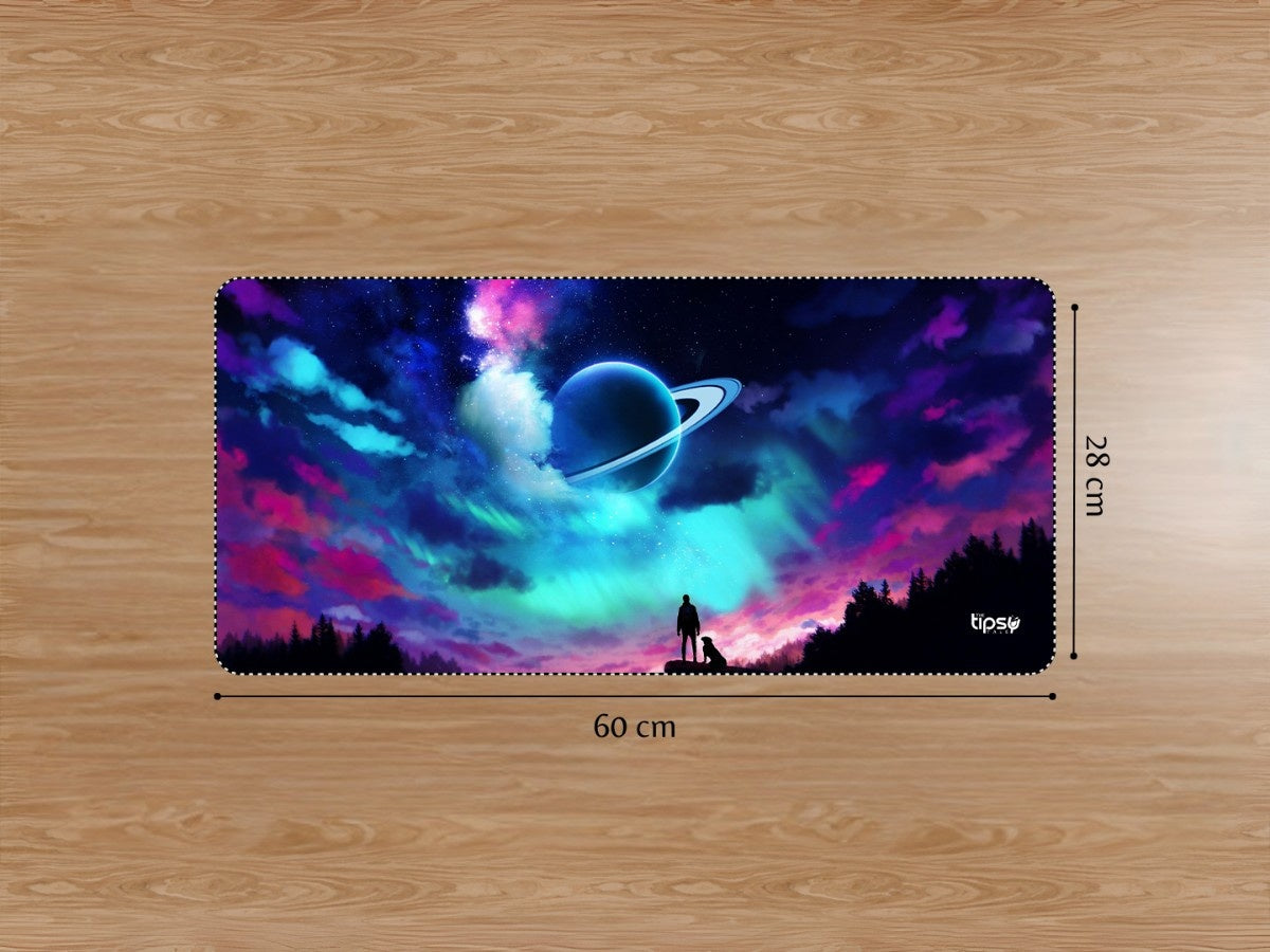 "Aurora and planet in the Sky" Gaming Mousepad Elevate Your Gaming Experience