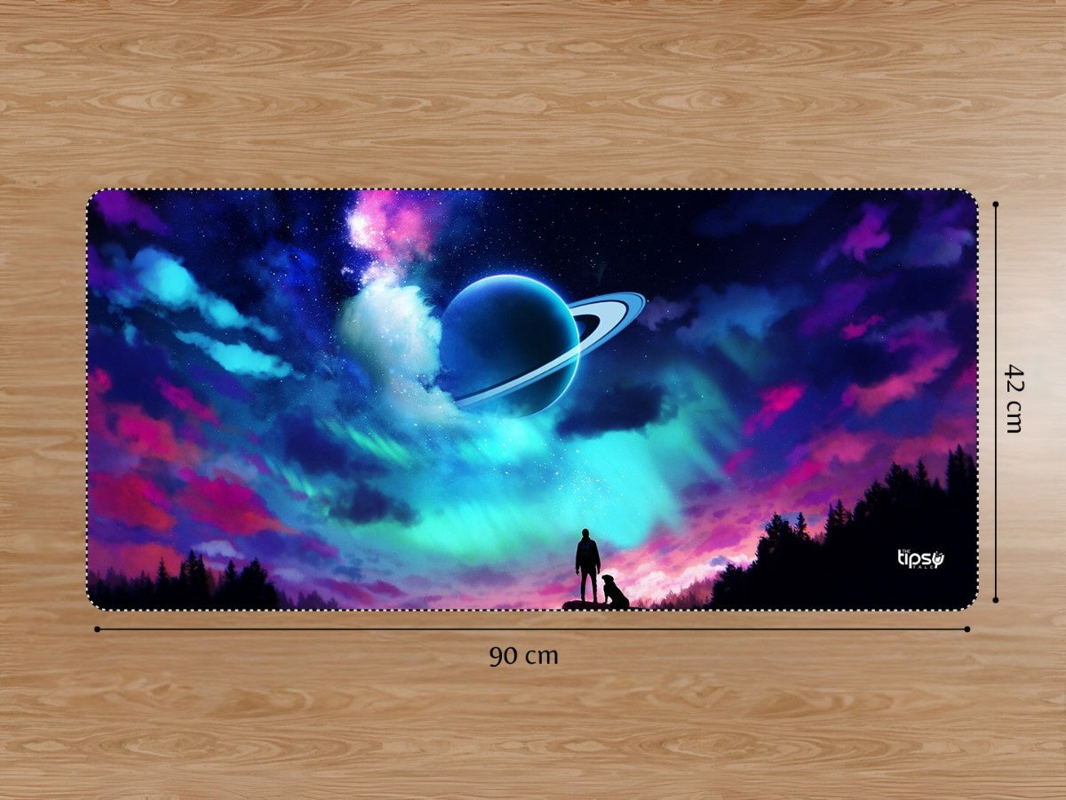 "Aurora and planet in the Sky" Gaming Mousepad Elevate Your Gaming Experience
