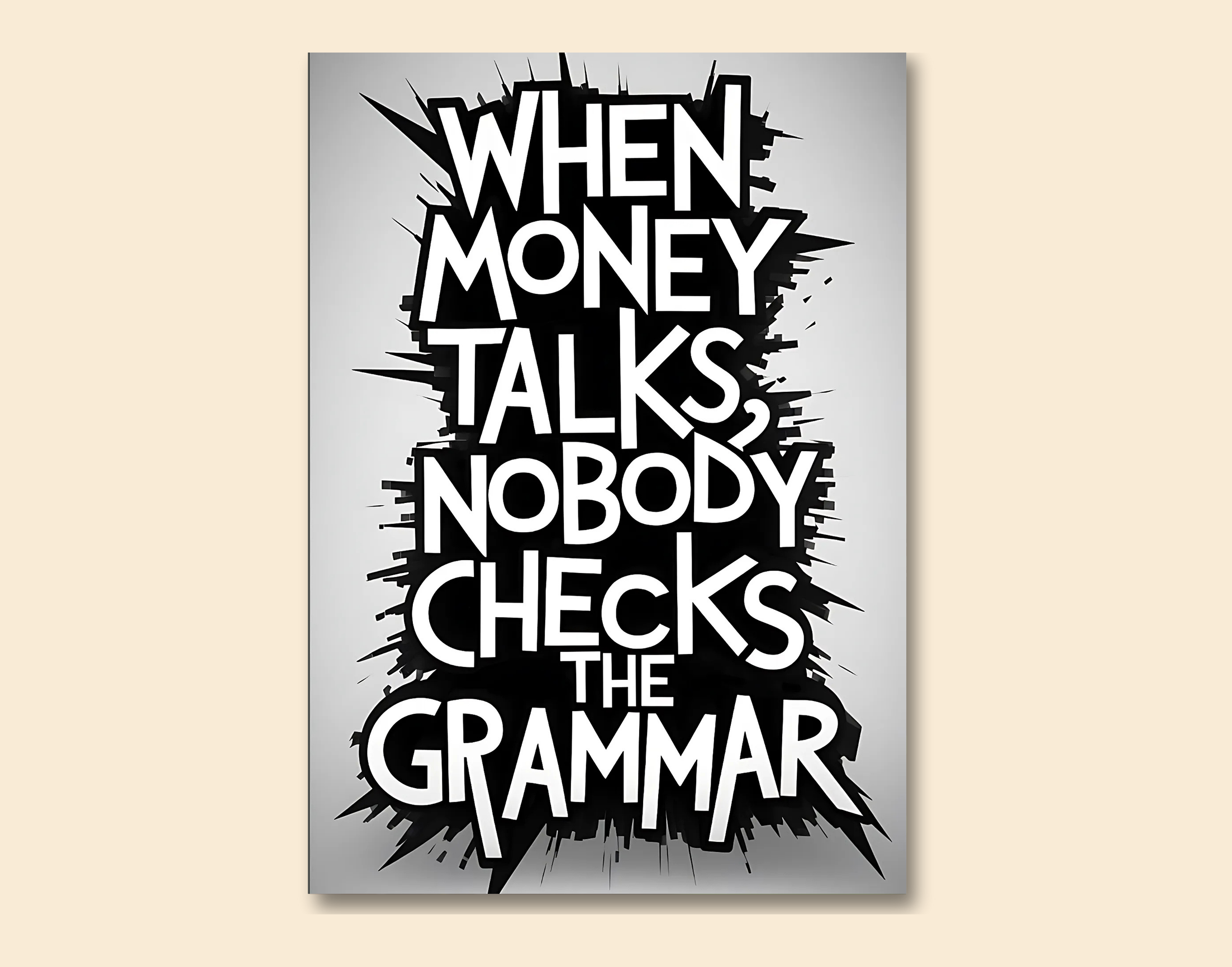 "MONEY LANGUAGE #TALK"- Shiny & Sturdy Metallic Poster  Art That Pops & Sticks
