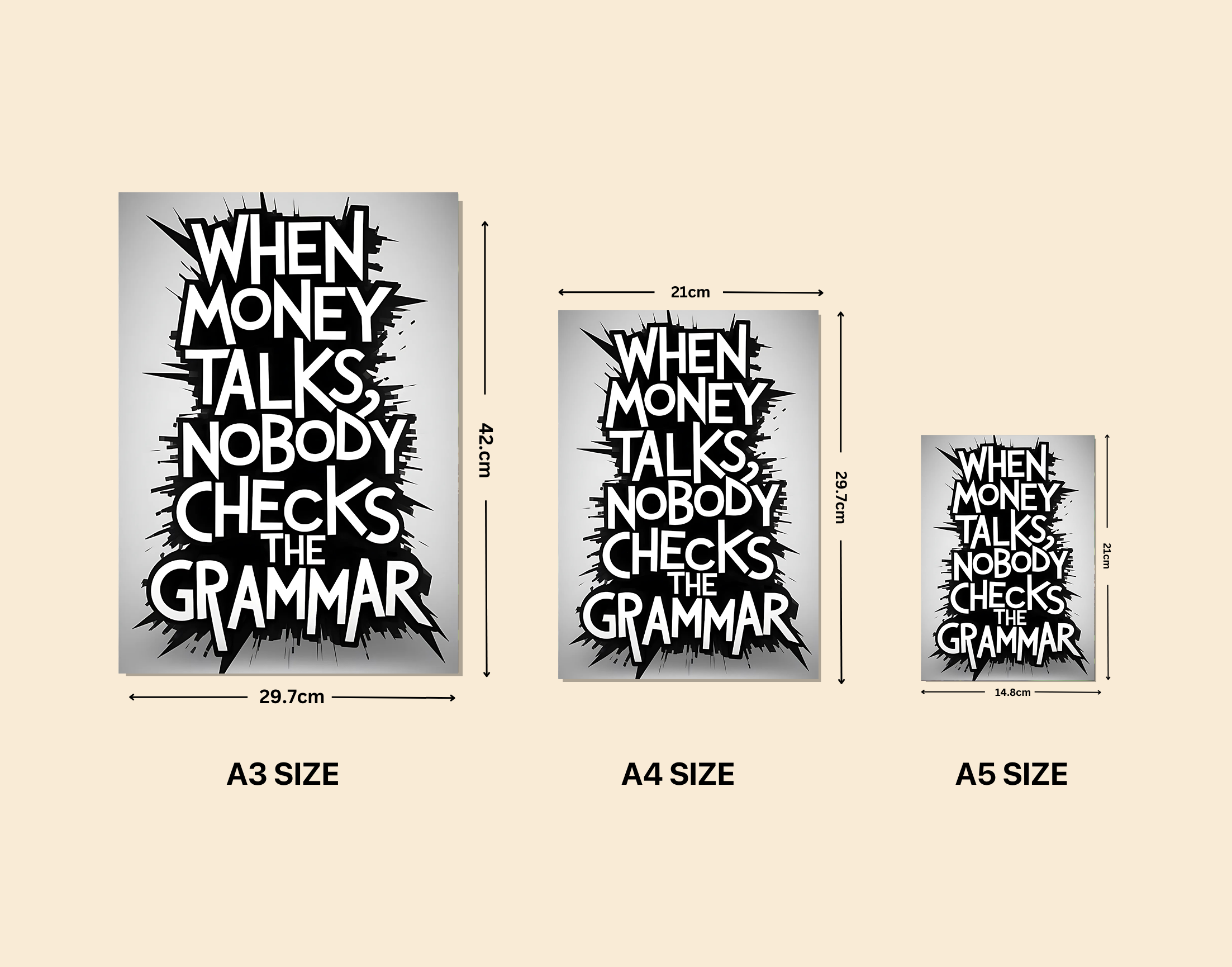 "MONEY LANGUAGE #TALK"- Shiny & Sturdy Metallic Poster  Art That Pops & Sticks