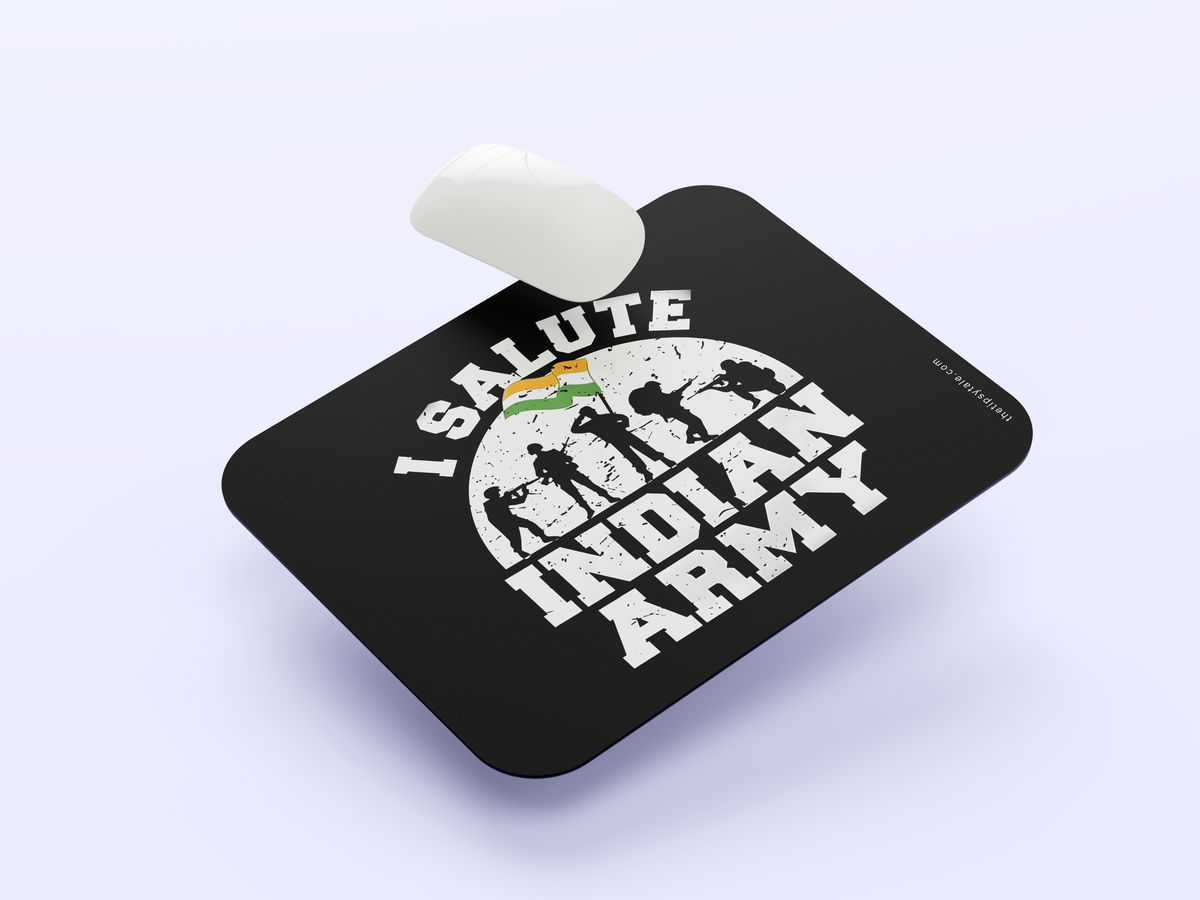 "I Salute Indian: Army" Mousepad Enhance Your Workspace with Style