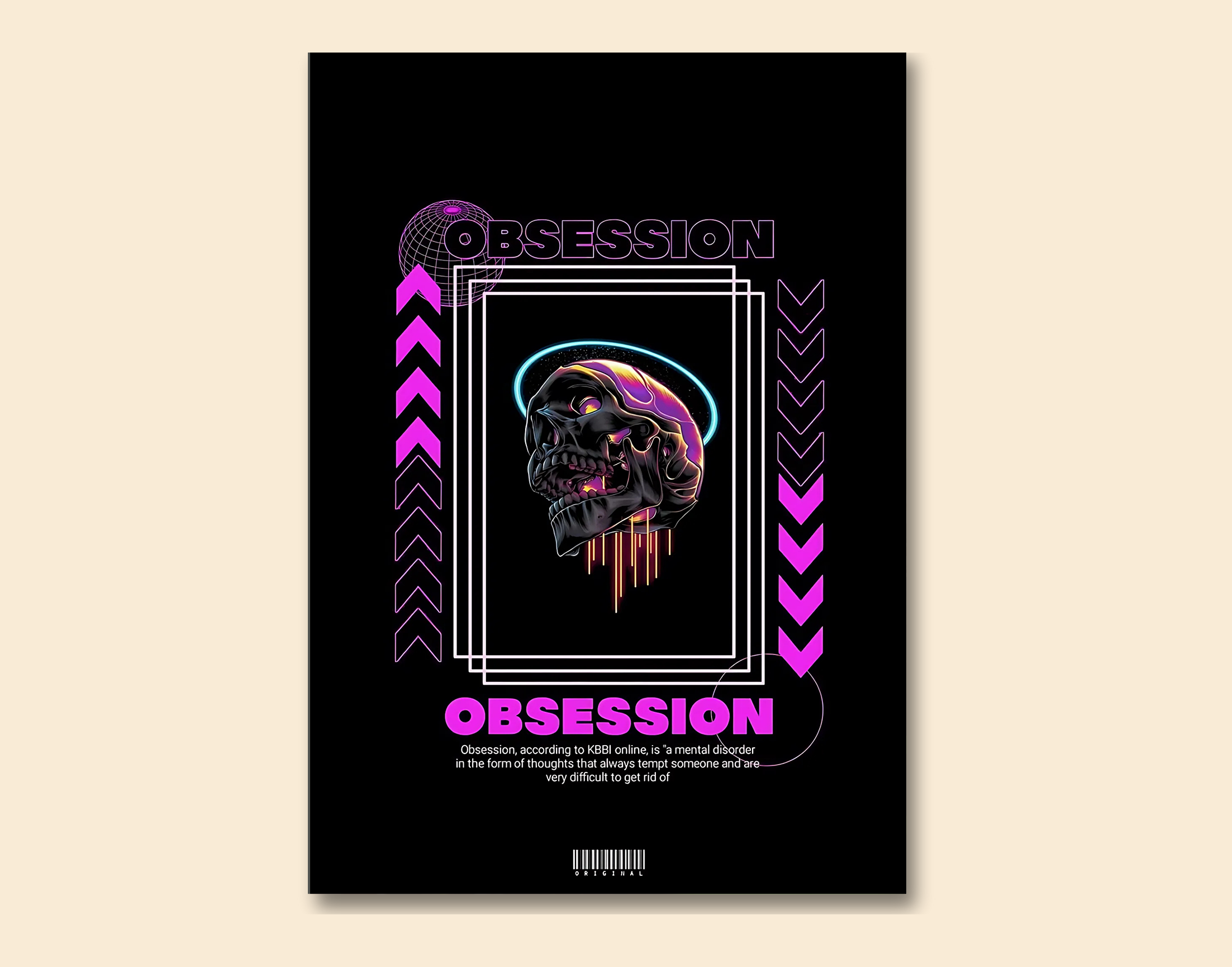 "TECHNO THEME DESIGN"- Shiny & Sturdy Metallic Poster  Art That Pops & Sticks