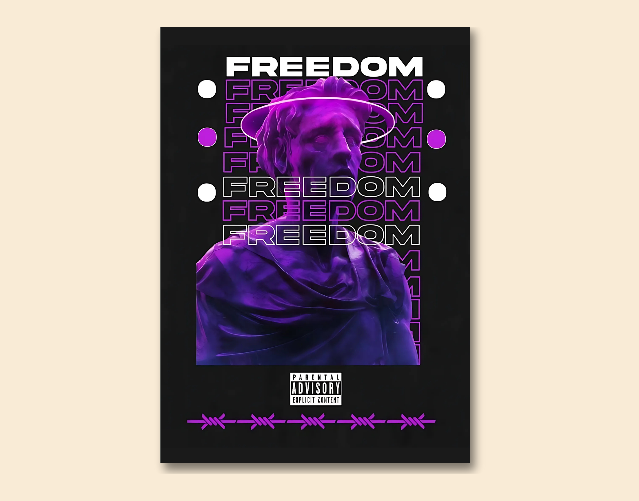 "Techno Freedom"- Shiny & Sturdy Metallic Poster  Art That Pops & Sticks