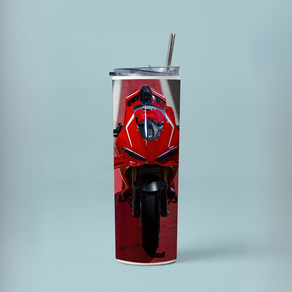 "Ducati Panigale V4 R" Tumbler with Metal Straw