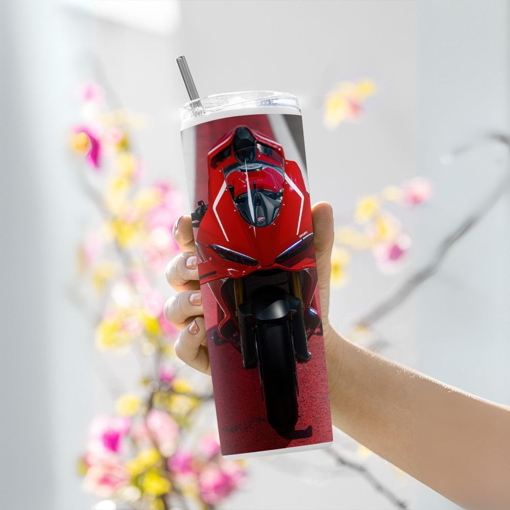"Ducati Panigale V4 R" Tumbler with Metal Straw
