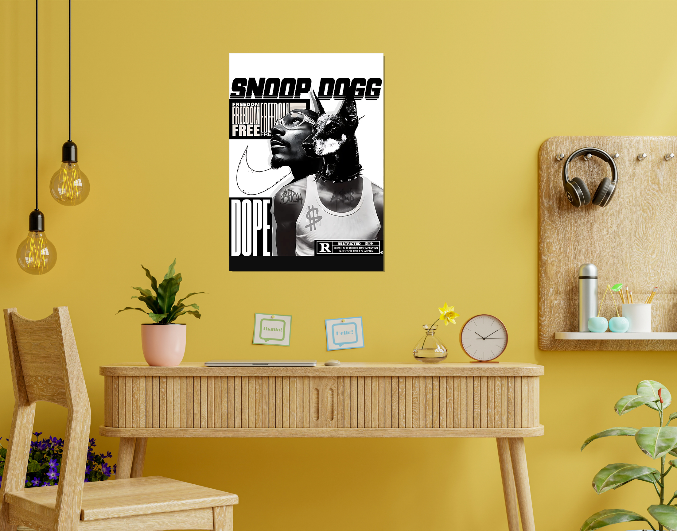 "Snoop Dogg Music"- Shiny & Sturdy Metallic Poster  Art That Pops & Sticks