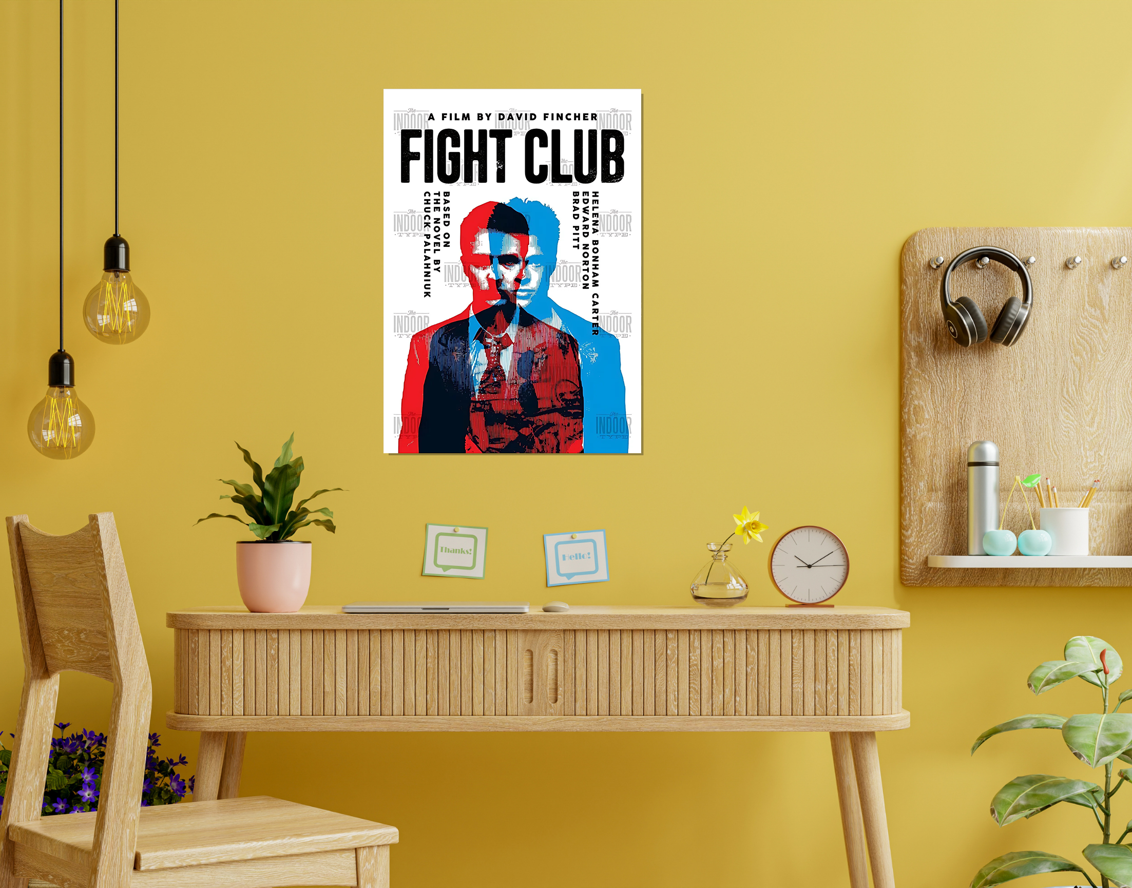 "Fight Club:Hollywood Poster"- Shiny & Sturdy Metallic Poster  Art That Pops & Sticks