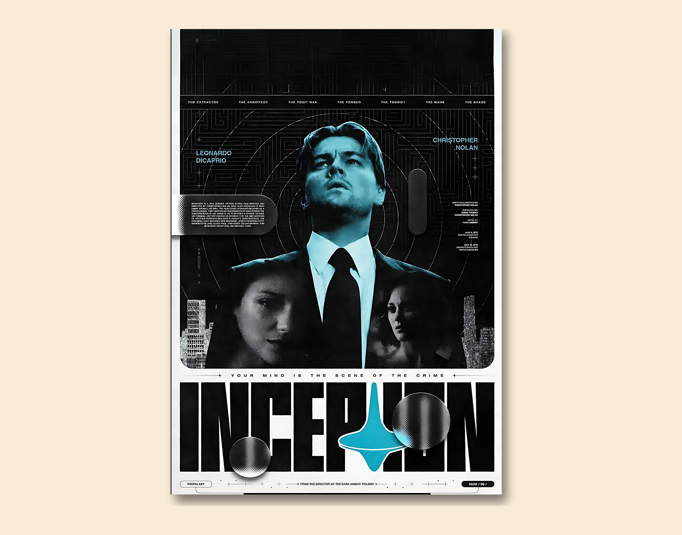 "Inception:Hollywood Poster"- Shiny & Sturdy Metallic Poster  Art That Pops & Sticks
