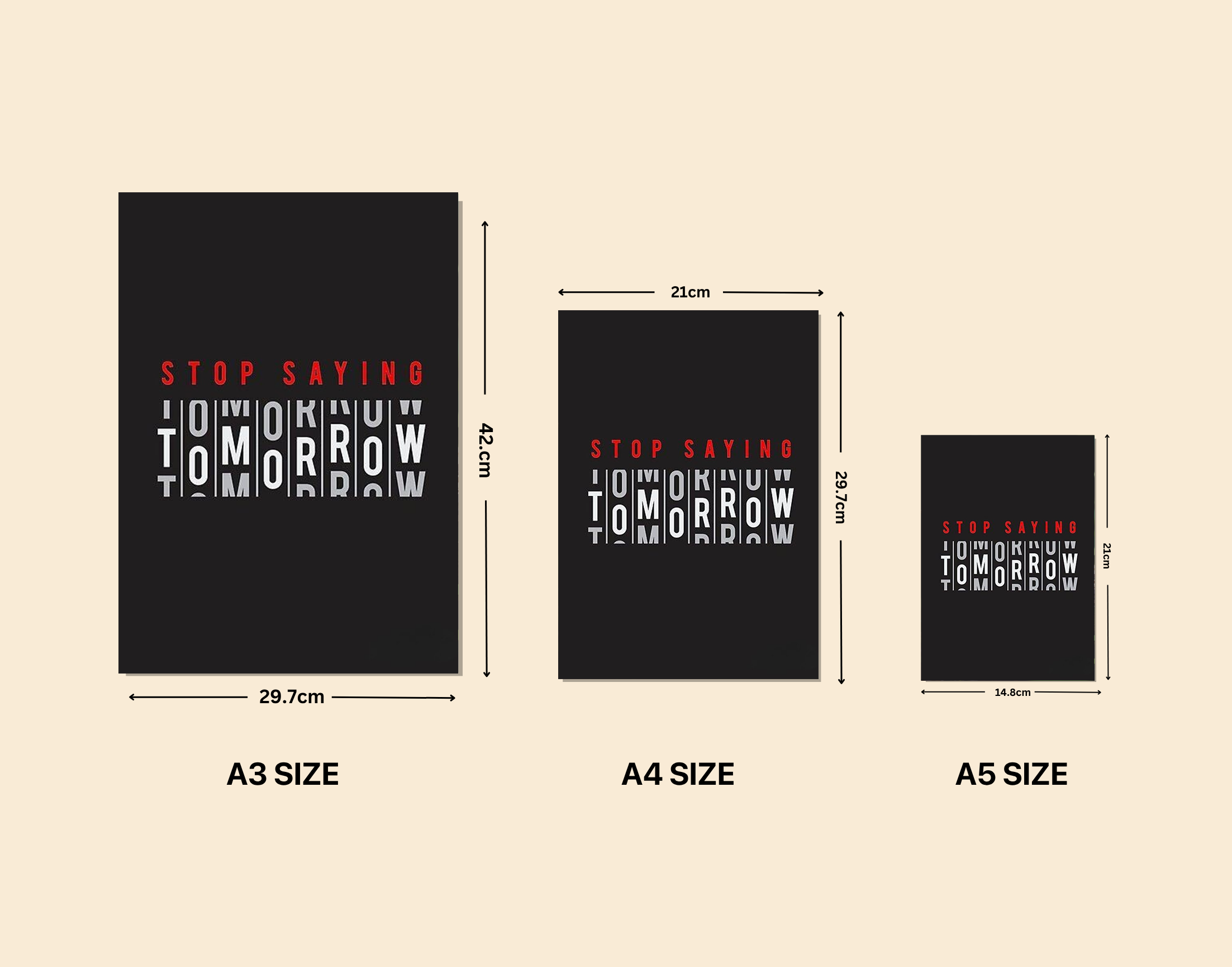 "Stop Saying Tomorrow"- Shiny & Sturdy Metallic Poster  Art That Pops & Sticks