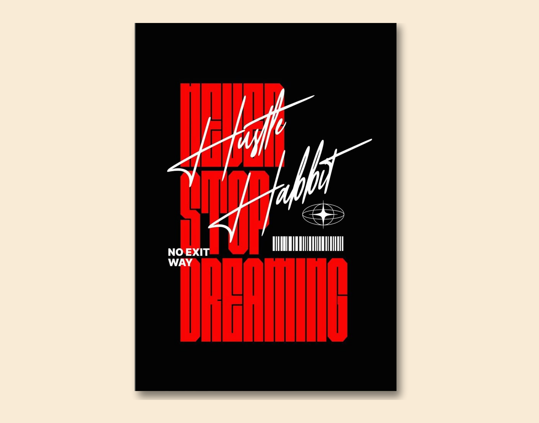 "Hustle Habit Check"- Shiny & Sturdy Metallic Poster  Art That Pops & Sticks