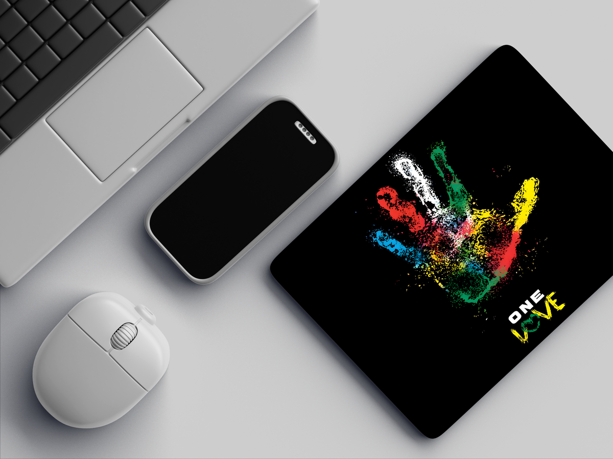 "One Love: High Five" Mousepad Enhance Your Workspace with Style
