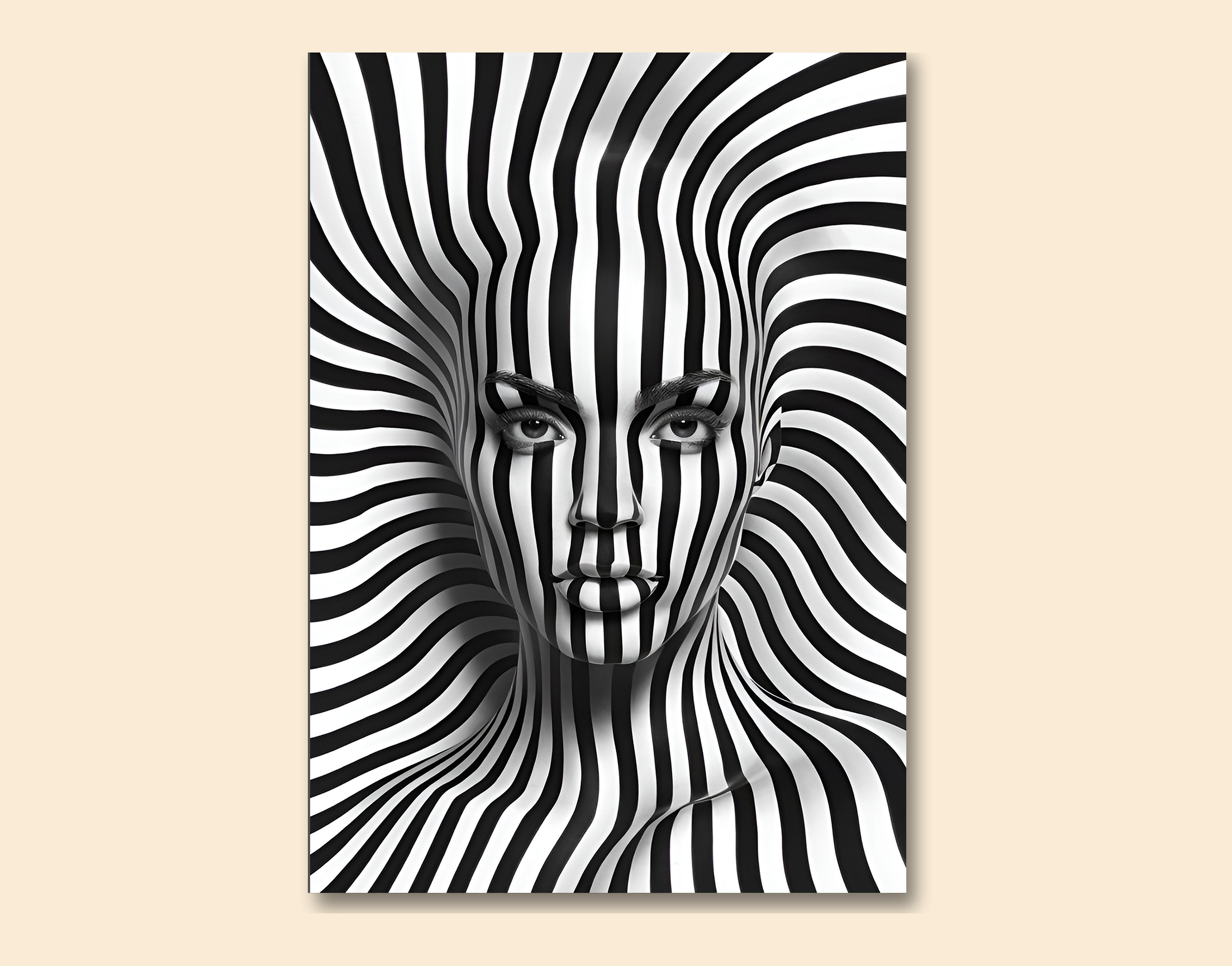 "B&W TECHNO WOMEN"- Shiny & Sturdy Metallic Poster  Art That Pops & Sticks