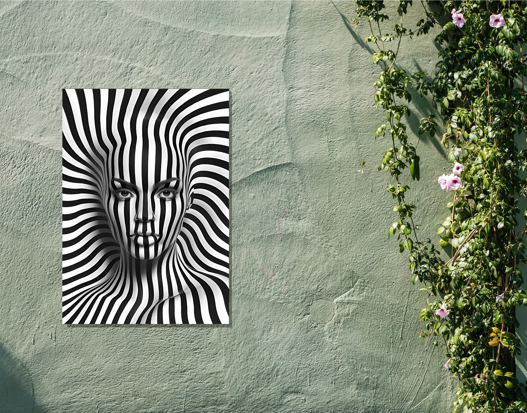 "B&W TECHNO WOMEN"- Shiny & Sturdy Metallic Poster  Art That Pops & Sticks