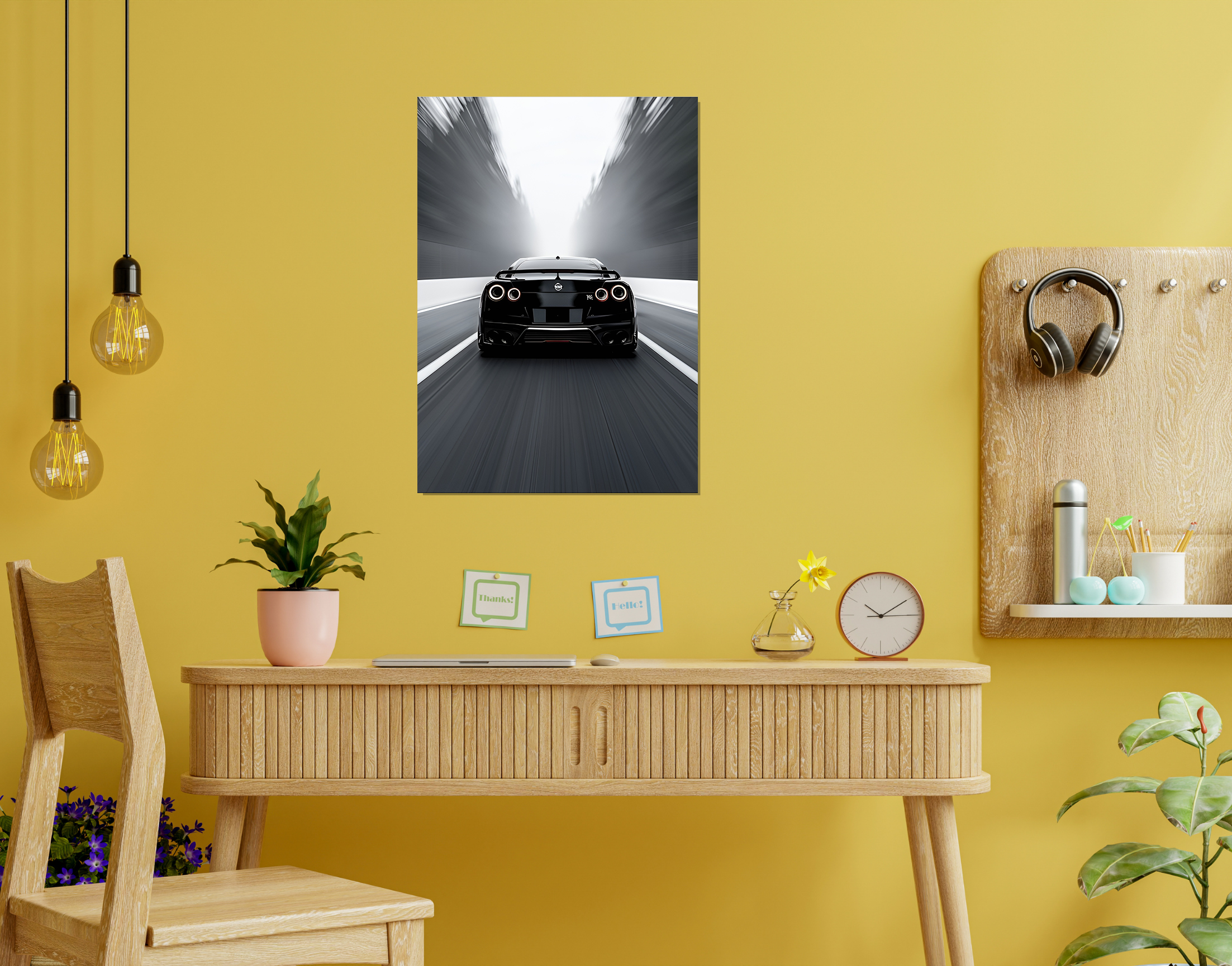 "LOVE 4 WHEELS"- Shiny & Sturdy Metallic Poster  Art That Pops & Sticks