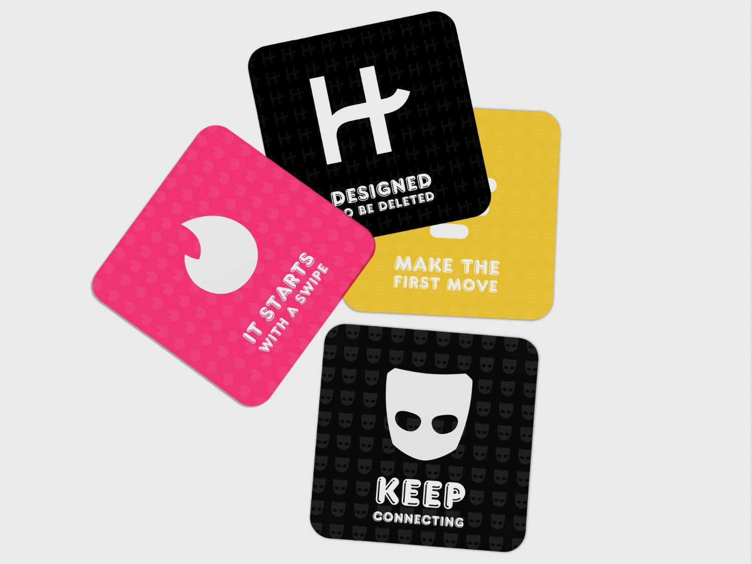 Swipe Right for Love' Dating App Coaster Set of 4