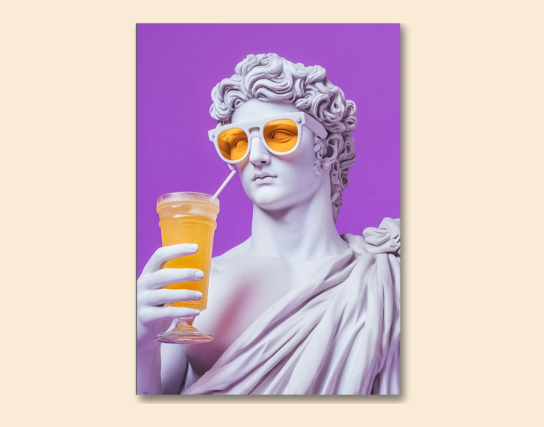 "Michelangelo: The Wild David Drink"- Shiny & Sturdy Metallic Poster  Art That Pops & Sticks