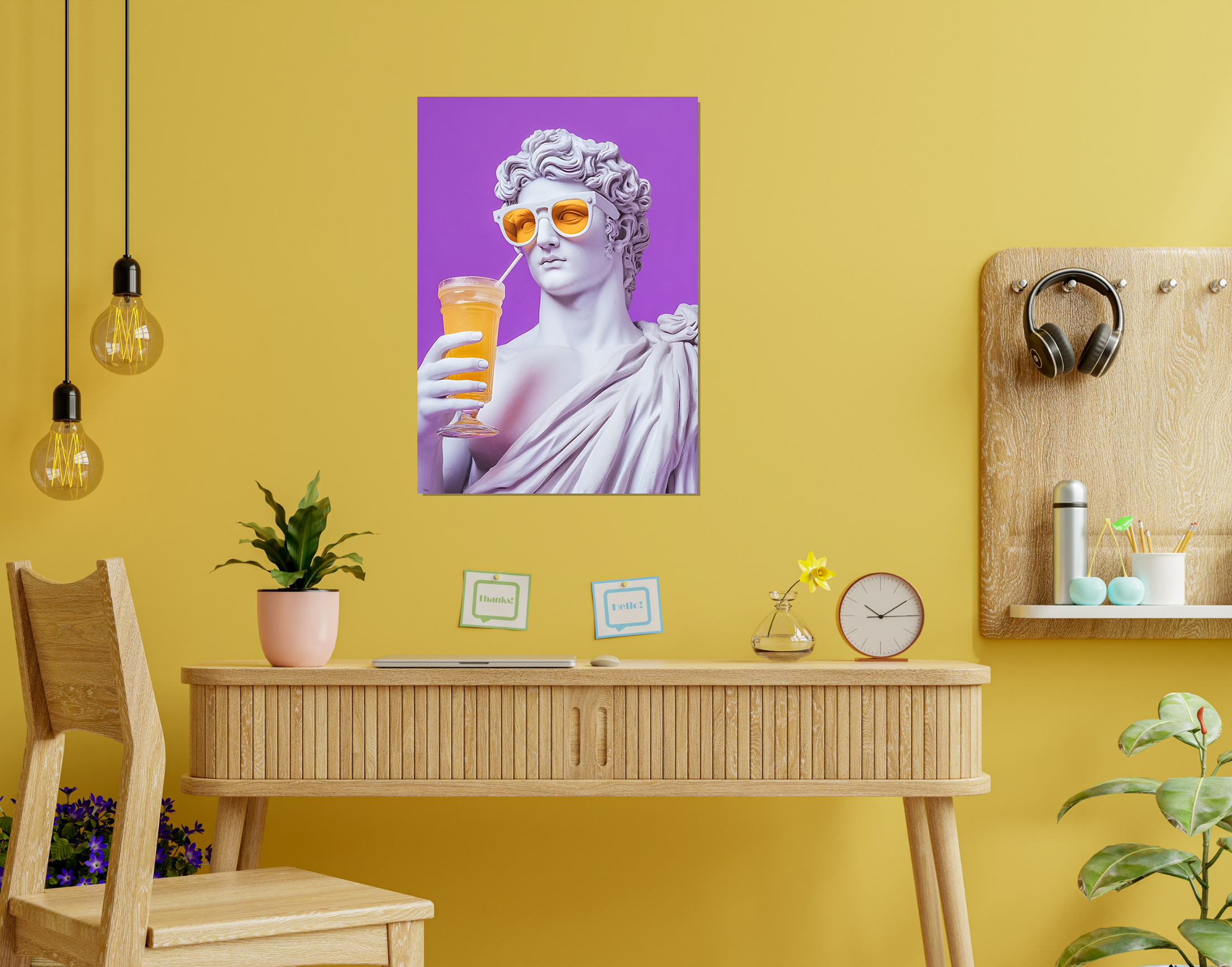 "Michelangelo: The Wild David Drink"- Shiny & Sturdy Metallic Poster  Art That Pops & Sticks