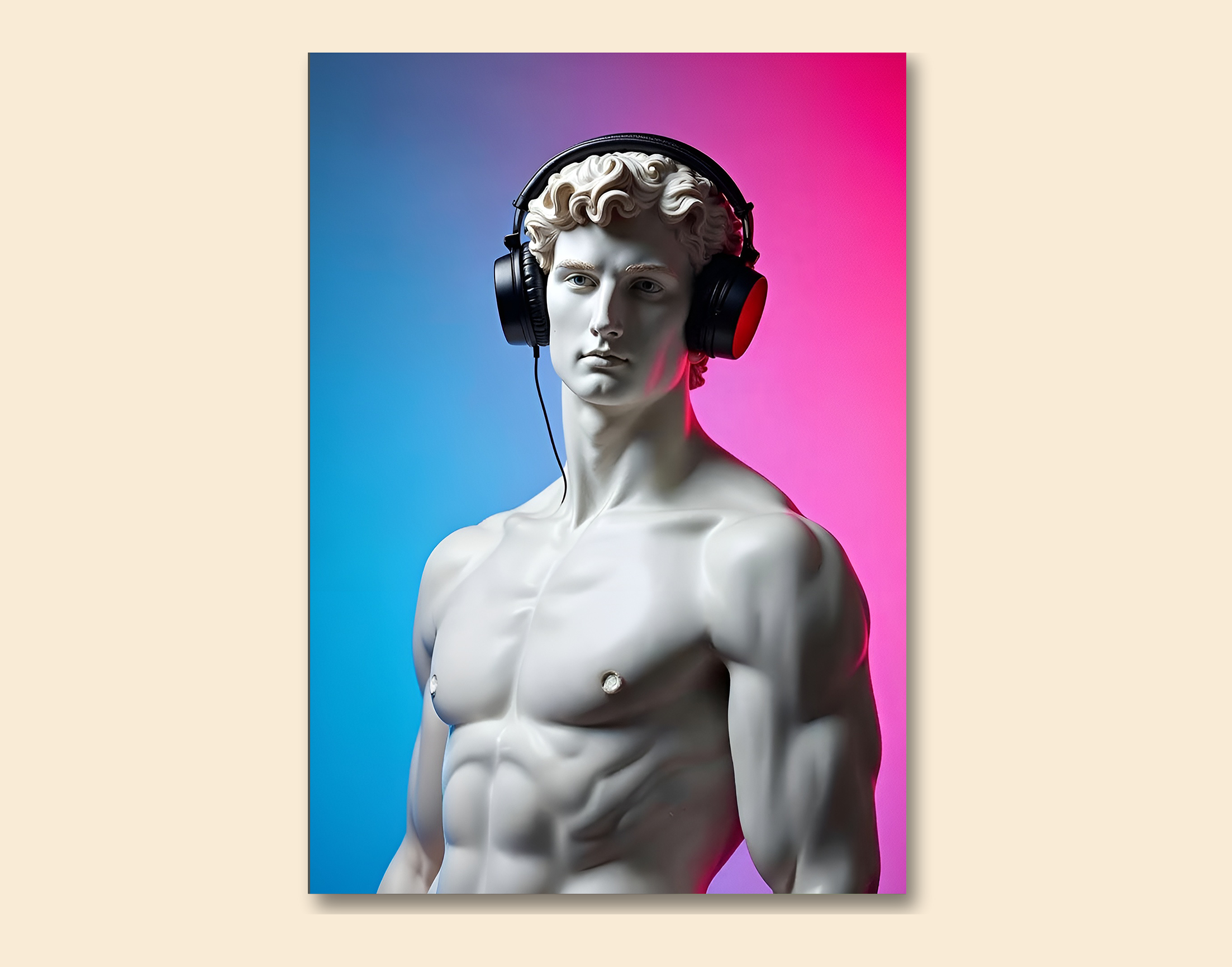 "Michelangelo: The 6 PACK"- Shiny & Sturdy Metallic Poster  Art That Pops & Sticks