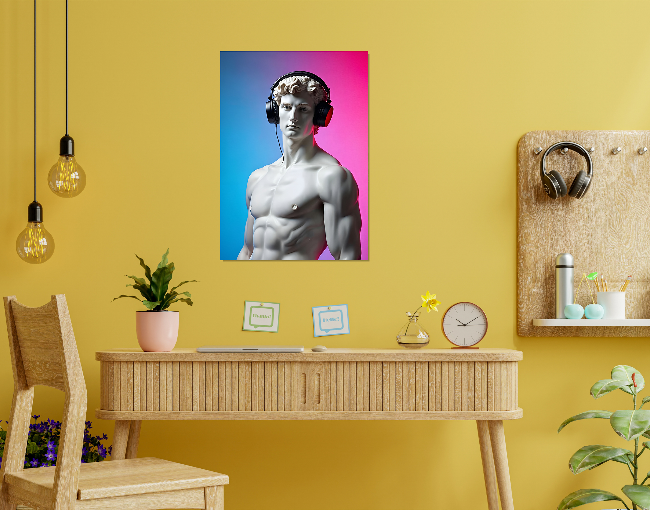 "Michelangelo: The 6 PACK"- Shiny & Sturdy Metallic Poster  Art That Pops & Sticks