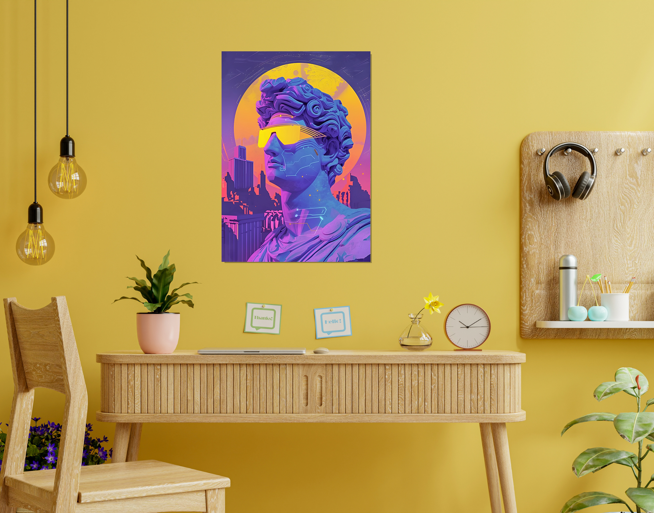 "Michelangelo: The Sunglasses"- Shiny & Sturdy Metallic Poster  Art That Pops & Sticks