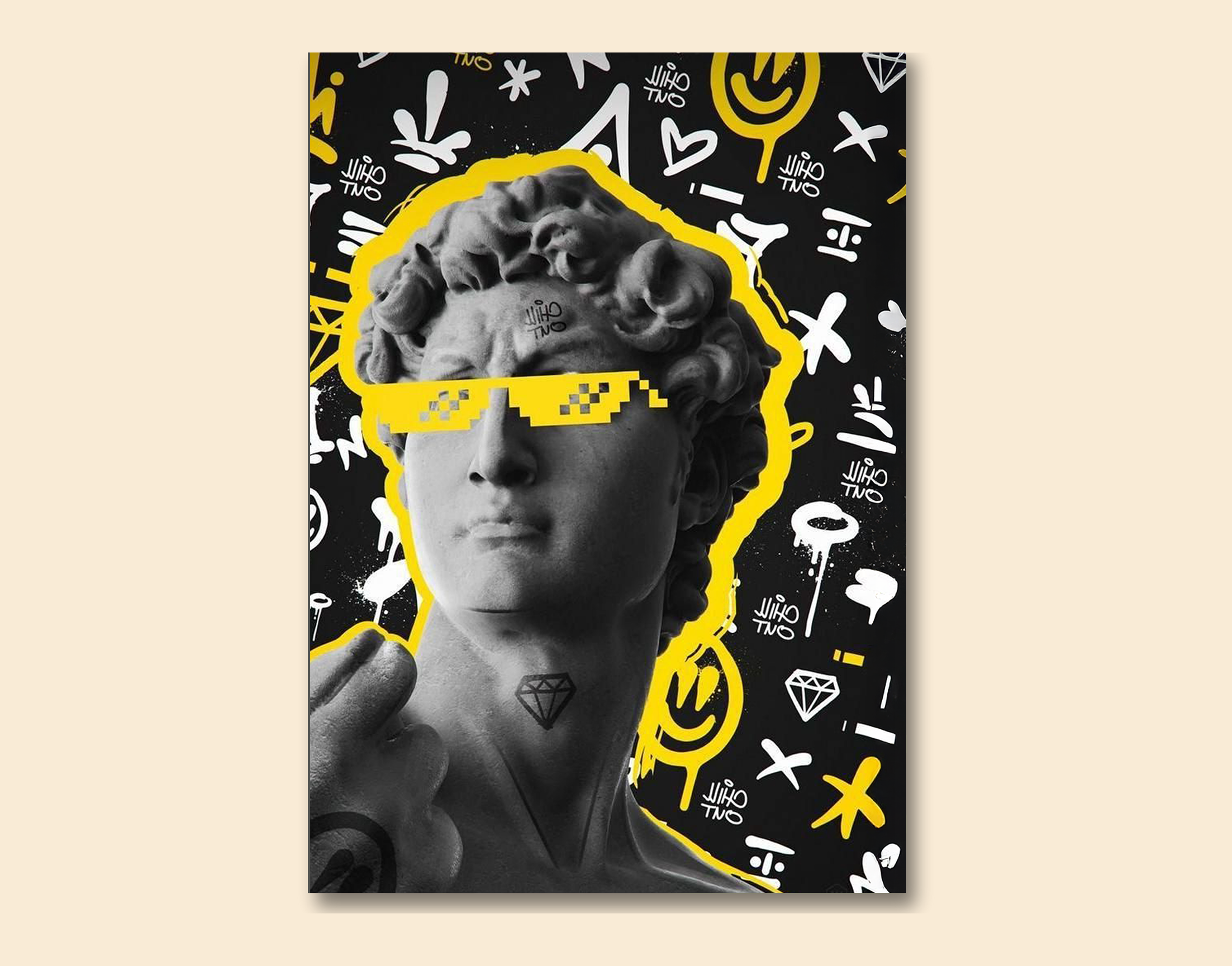 "Biblical David: New Gens Art"- Shiny & Sturdy Metallic Poster  Art That Pops & Sticks