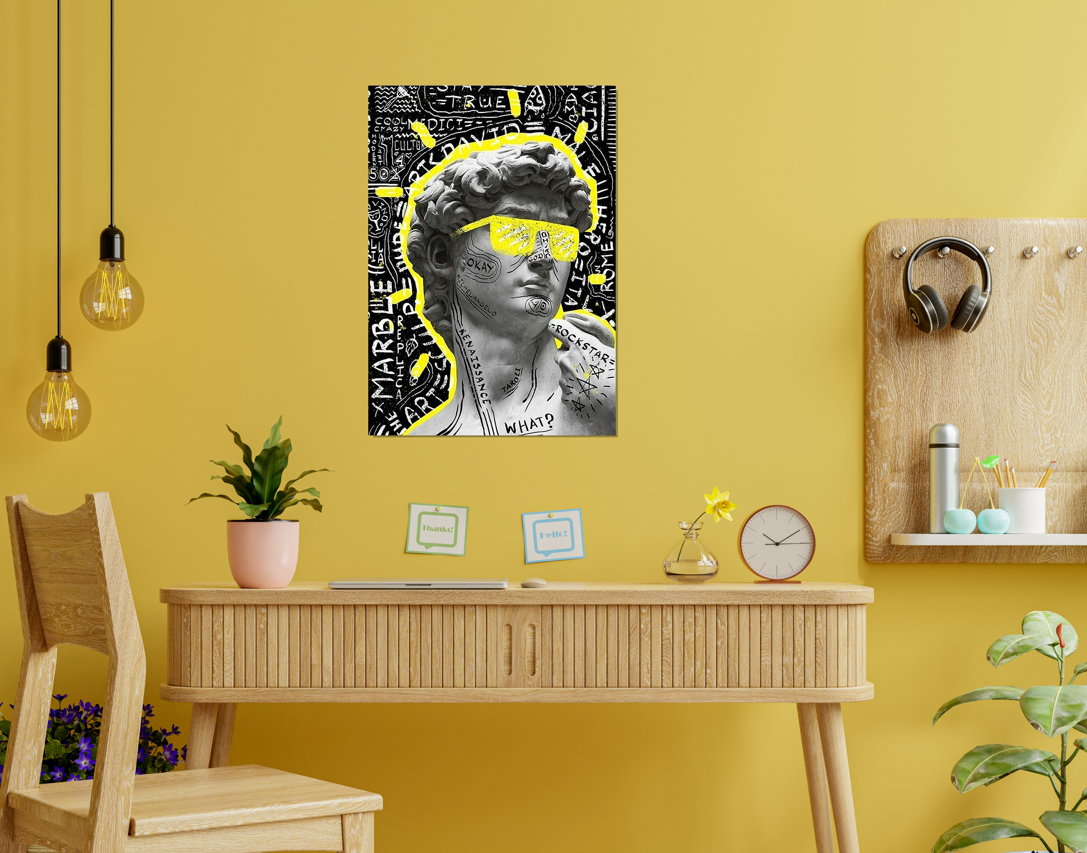 "Biblical David: Genz Art"- Shiny & Sturdy Metallic Poster  Art That Pops & Sticks