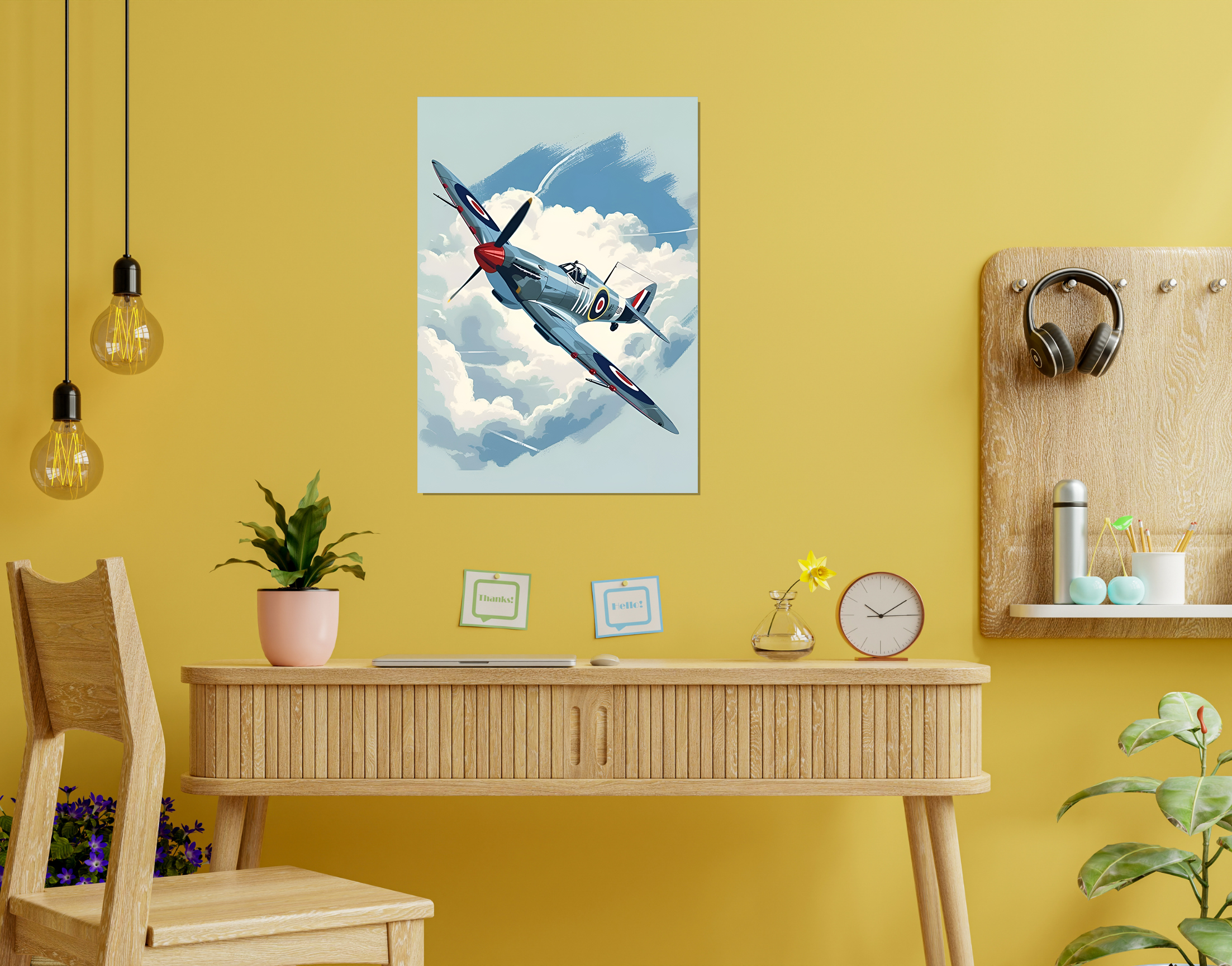 "Fighter Jet: Blue Theme"- Shiny & Sturdy Metallic Poster  Art That Pops & Sticks