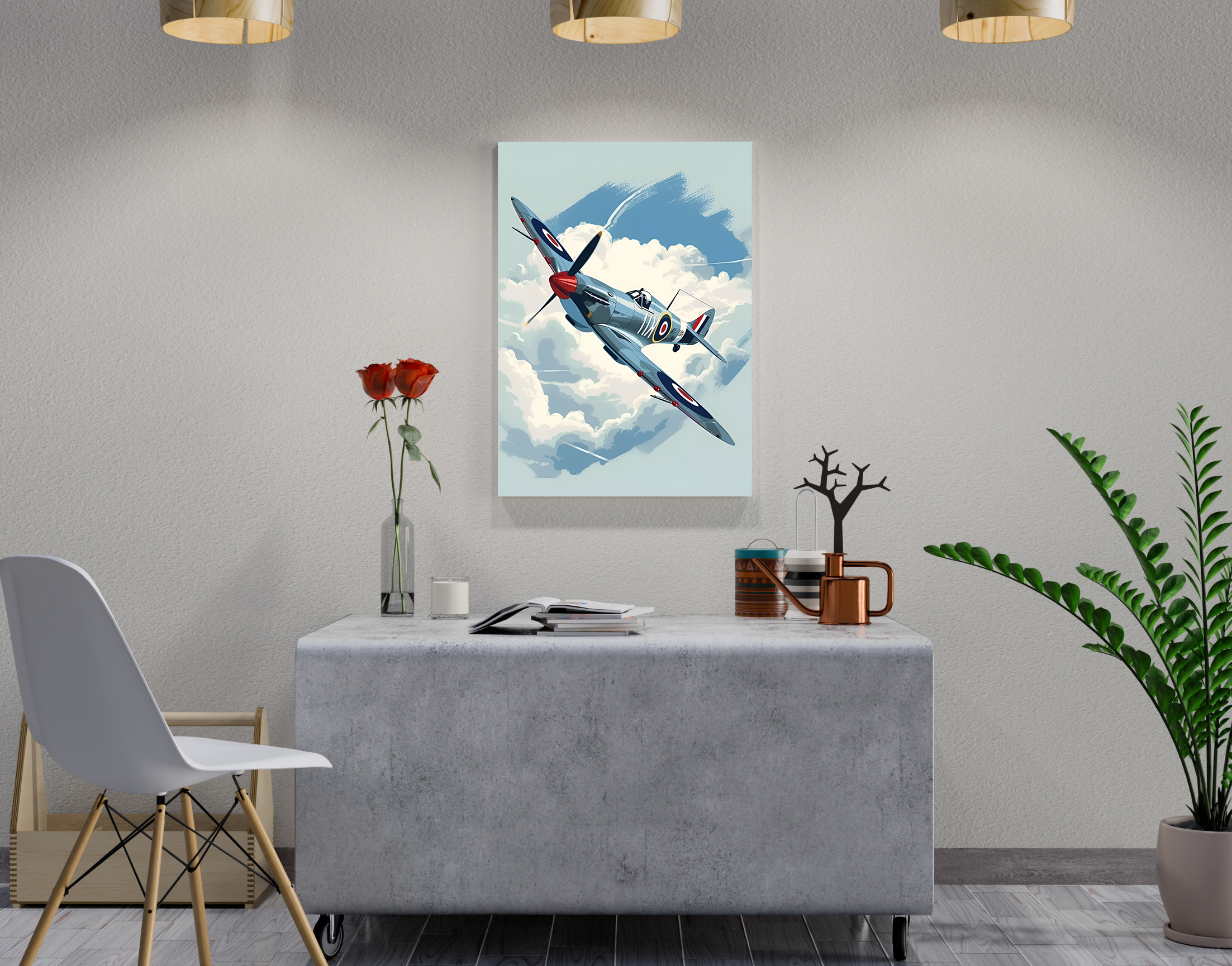 "Fighter Jet: Blue Theme"- Shiny & Sturdy Metallic Poster  Art That Pops & Sticks
