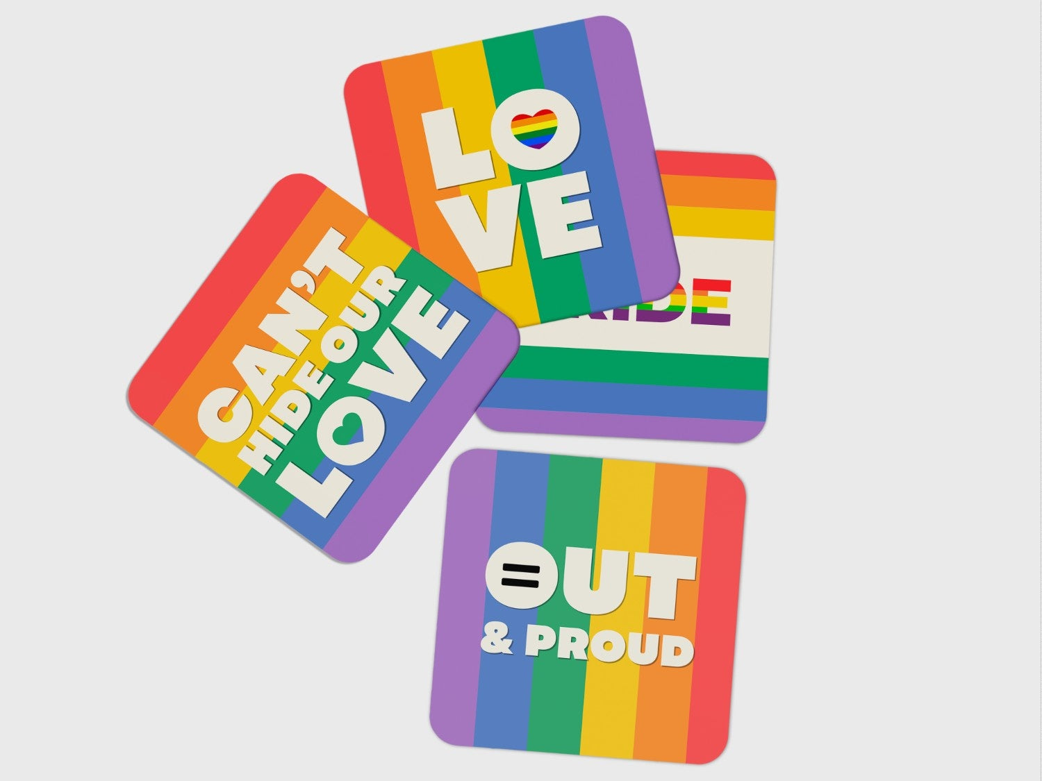 Celebrate Pride with LGBTQ+ Coaster Set of 4 â€“ Fun & Vibrant Decor