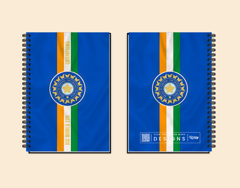 "INDIA ICC WORLD T20 CHAMPIONS: CRICKET FANDOM" -Elegant & Inspiring Diary for Daily Reflection