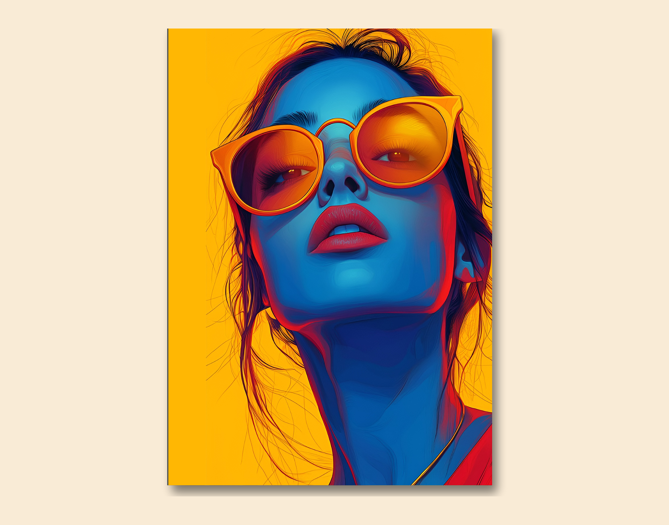 "Gen Z Vibes:Blue Women"- Shiny & Sturdy Metallic Poster  Art That Pops & Sticks