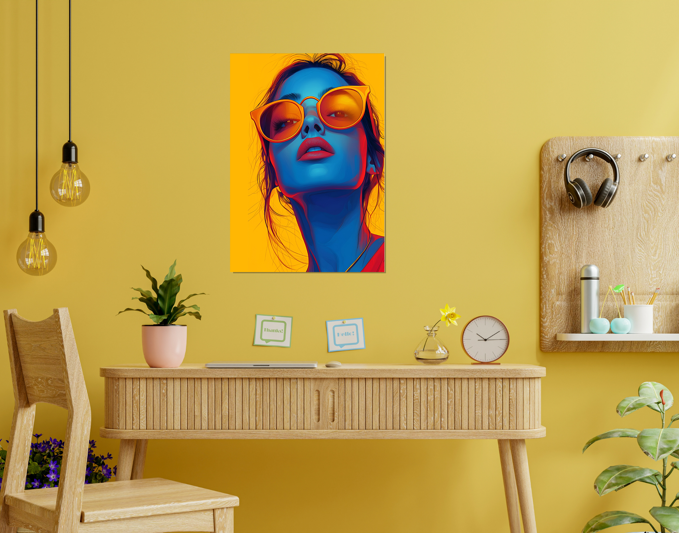 "Gen Z Vibes:Blue Women"- Shiny & Sturdy Metallic Poster  Art That Pops & Sticks