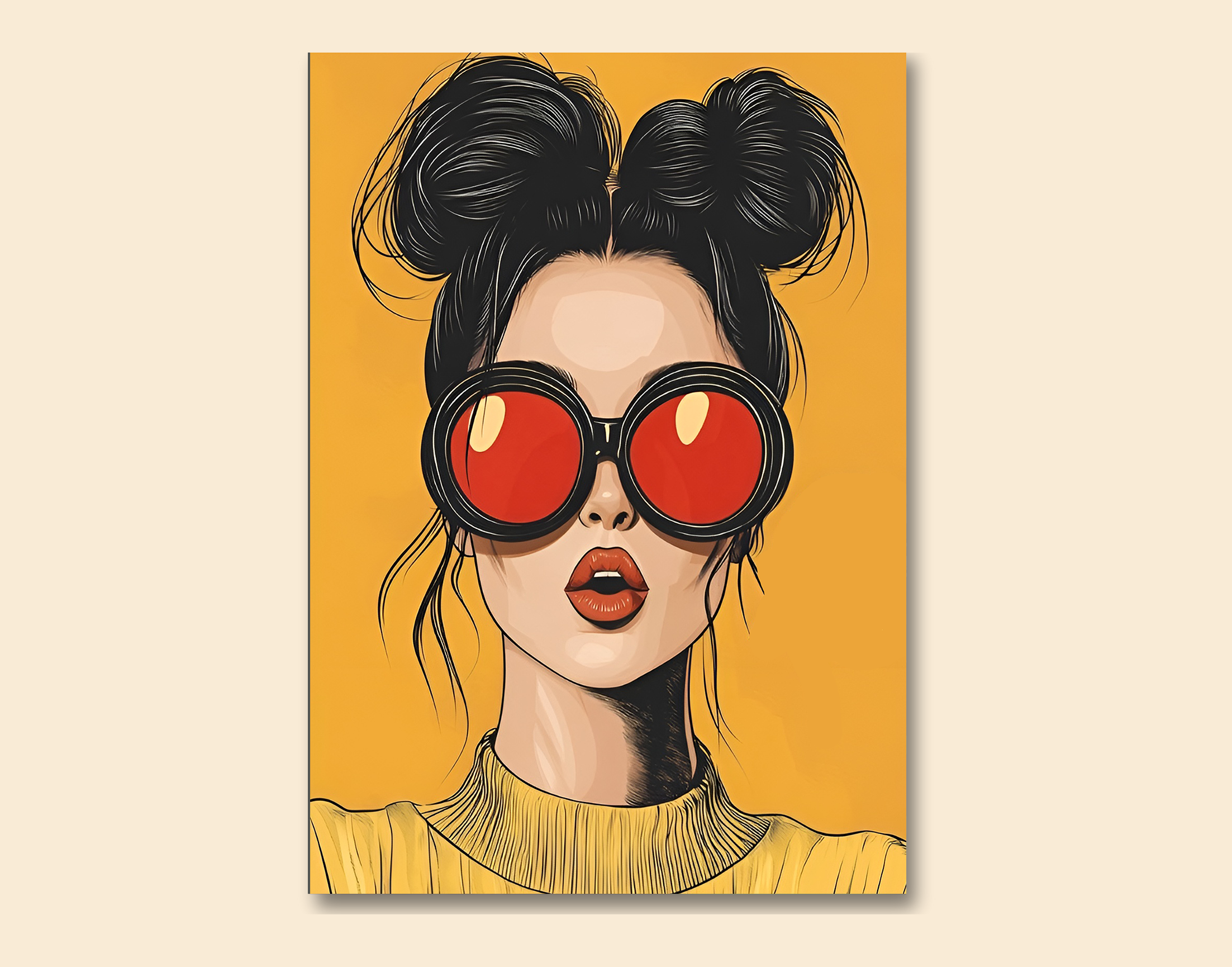 "Gen Z Vibes:Pout Women"- Shiny & Sturdy Metallic Poster  Art That Pops & Sticks