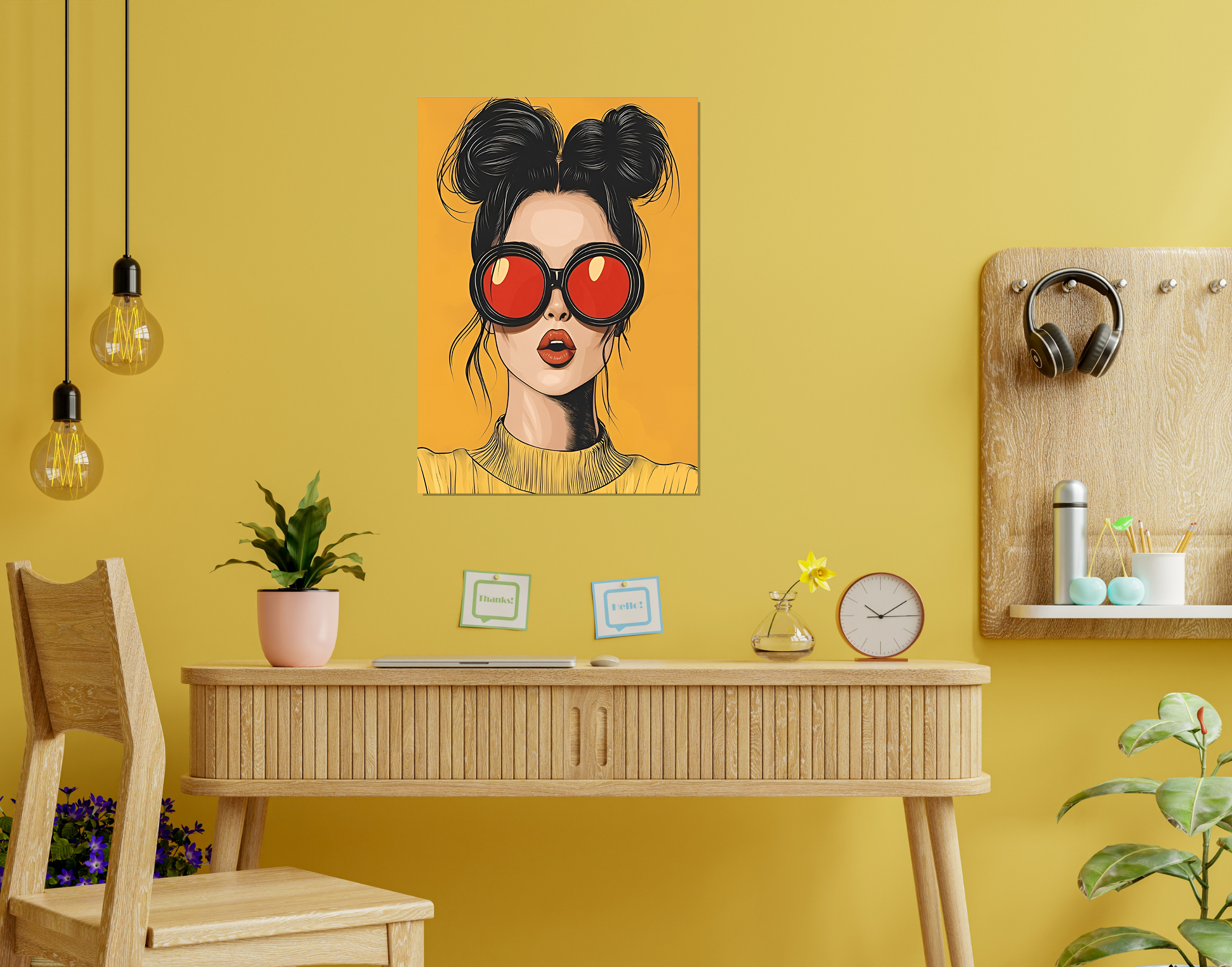 "Gen Z Vibes:Pout Women"- Shiny & Sturdy Metallic Poster  Art That Pops & Sticks