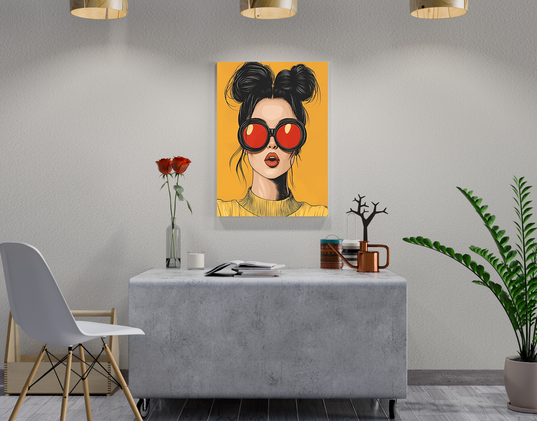 "Gen Z Vibes:Pout Women"- Shiny & Sturdy Metallic Poster  Art That Pops & Sticks