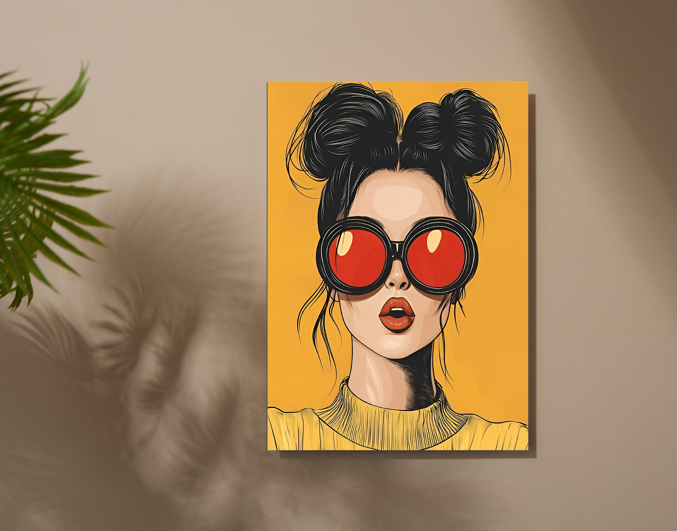 "Gen Z Vibes:Pout Women"- Shiny & Sturdy Metallic Poster  Art That Pops & Sticks