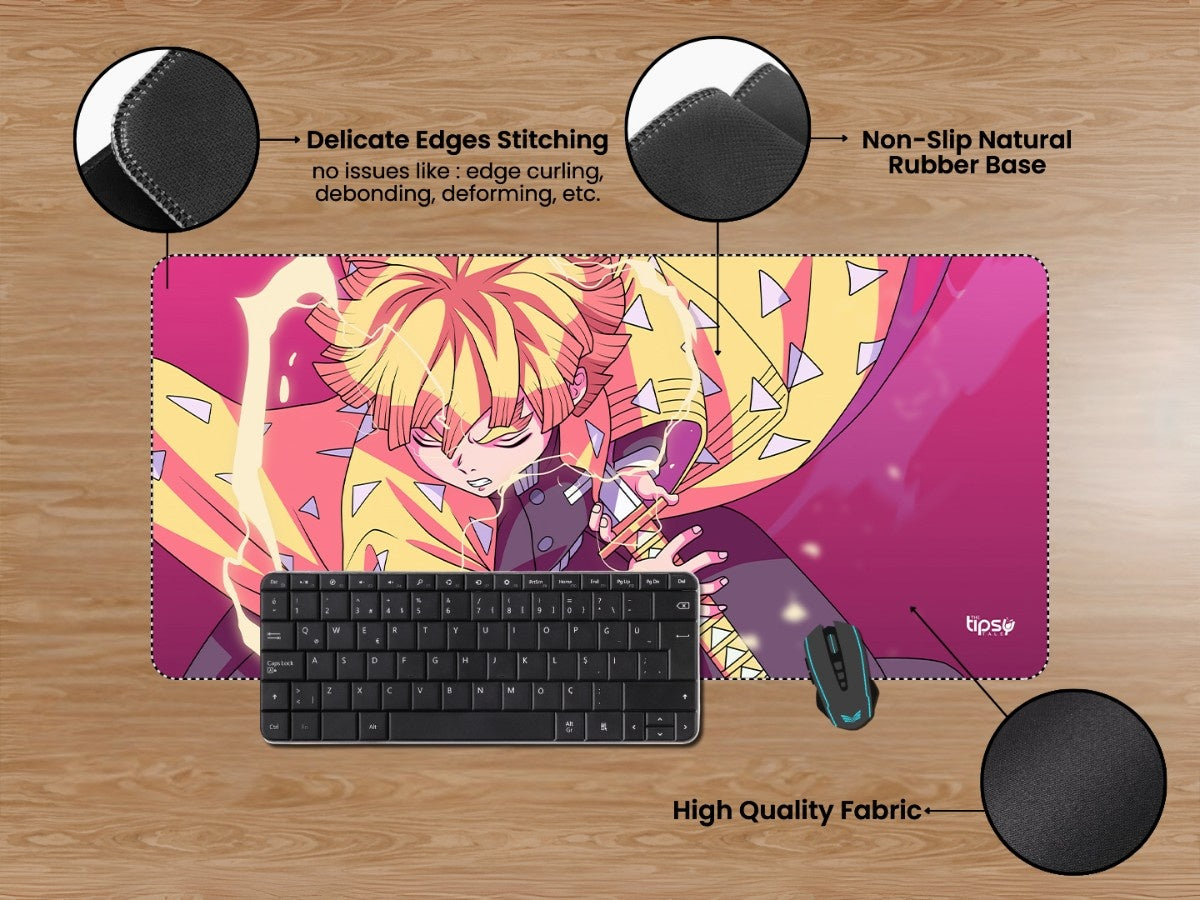 "ZENITTSU AGATSUMA- VIBRANT ART " Gaming Mousepad Elevate Your Gaming Experience