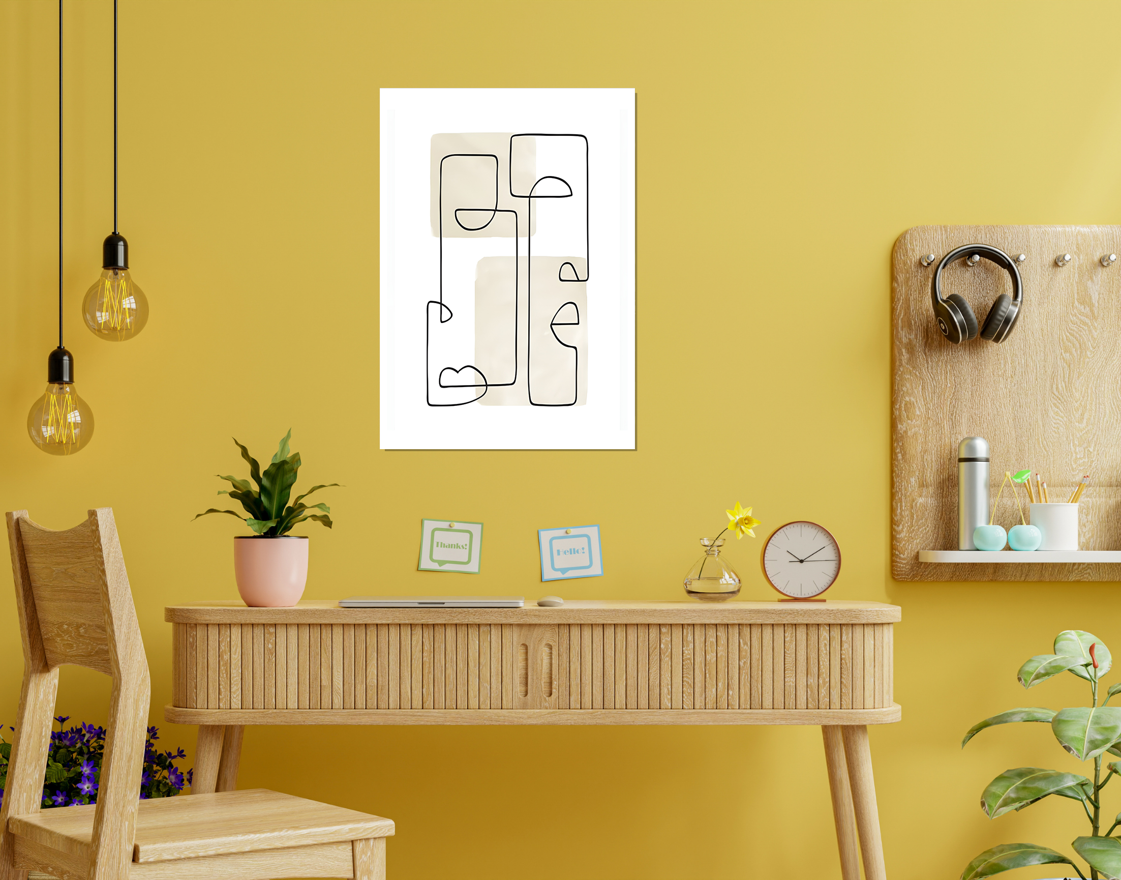 "Line Art: Abstract"- Shiny & Sturdy Metallic Poster  Art That Pops & Sticks