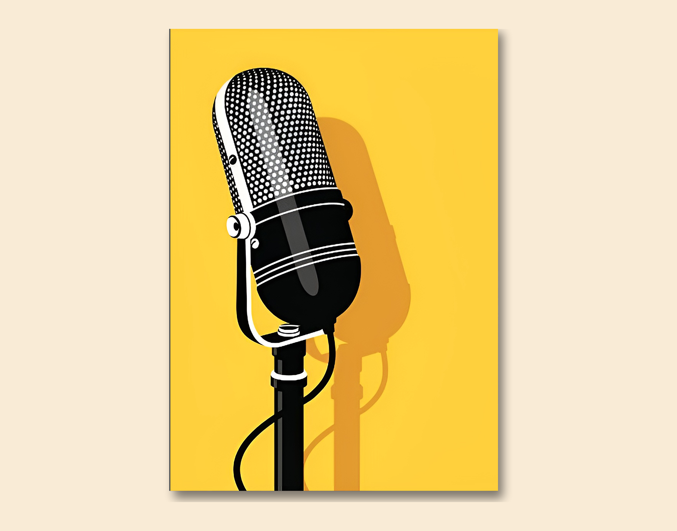 "Mic Musical: Vector Image"- Shiny & Sturdy Metallic Poster  Art That Pops & Sticks