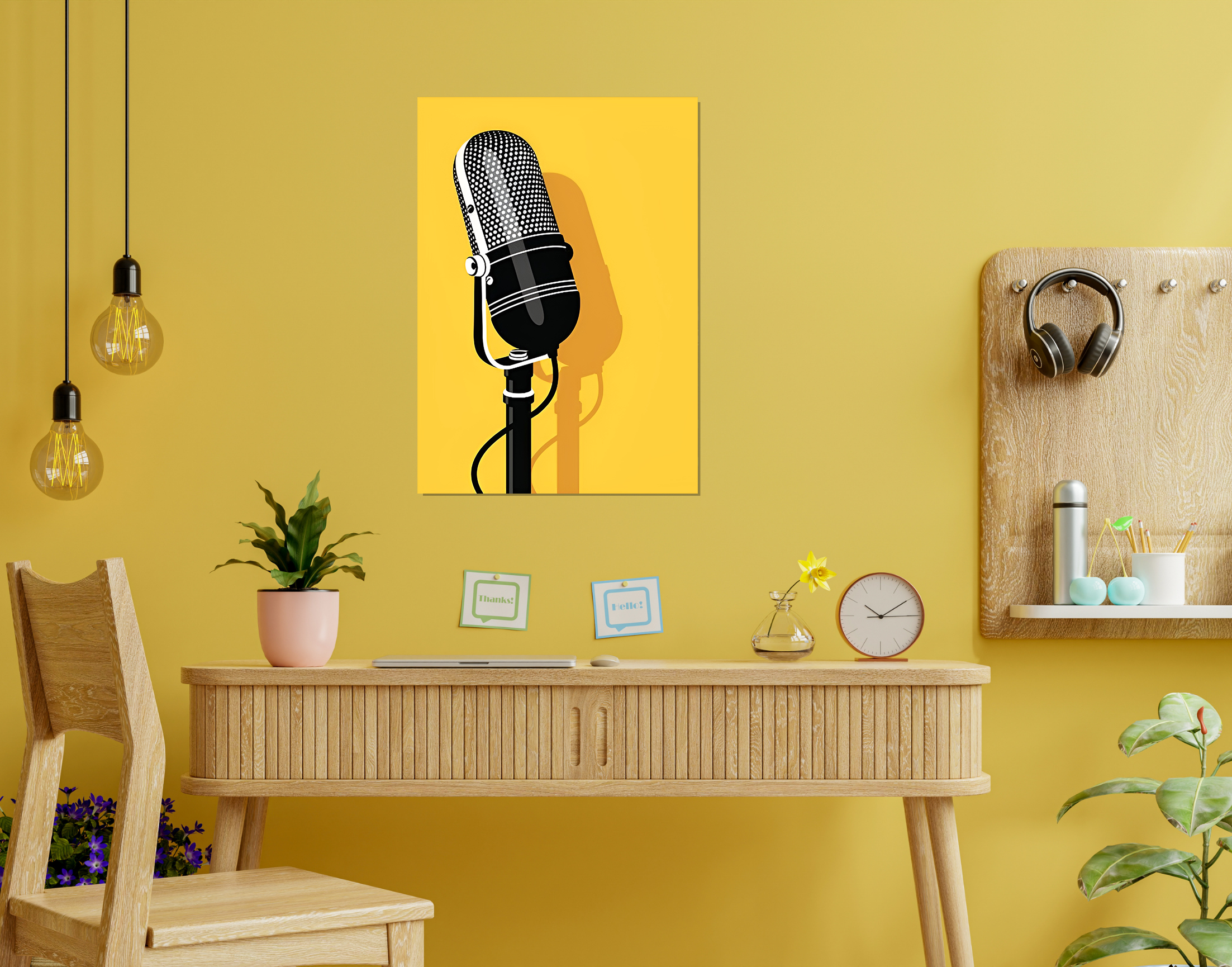 "Mic Musical: Vector Image"- Shiny & Sturdy Metallic Poster  Art That Pops & Sticks