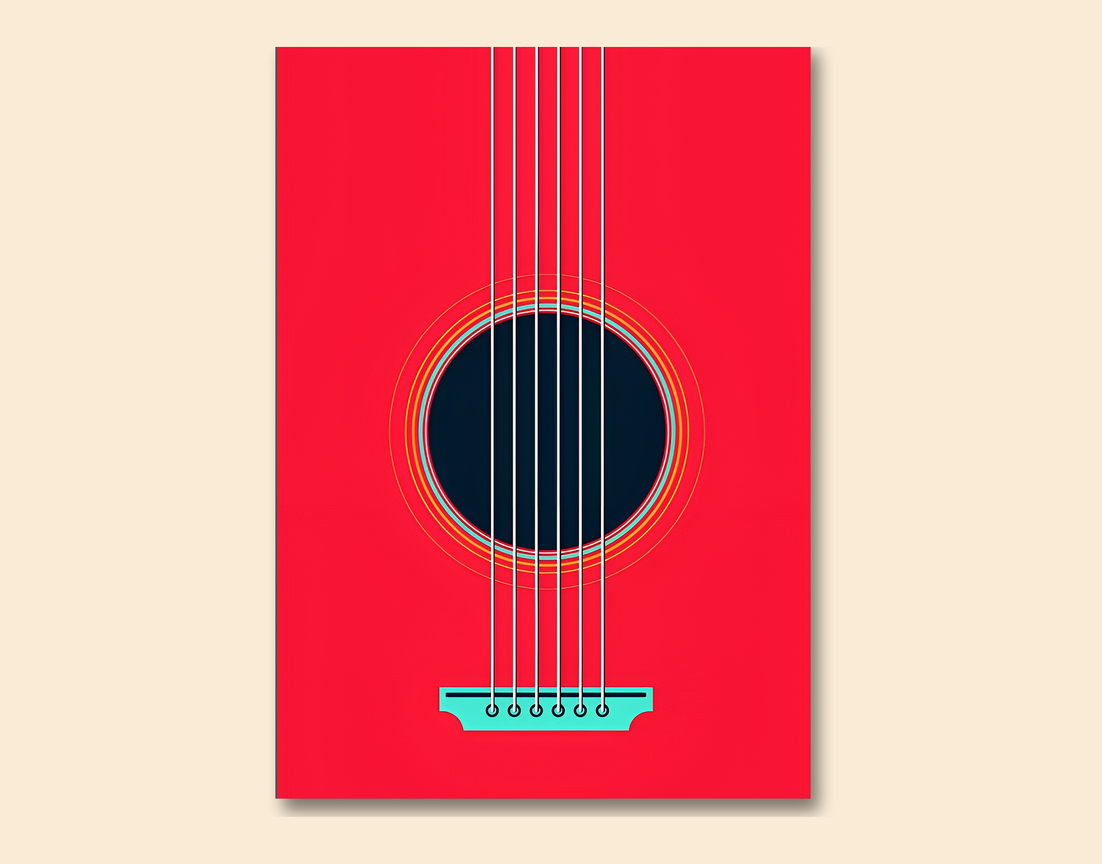 "Guitar Musical: Vector Image"- Shiny & Sturdy Metallic Poster  Art That Pops & Sticks