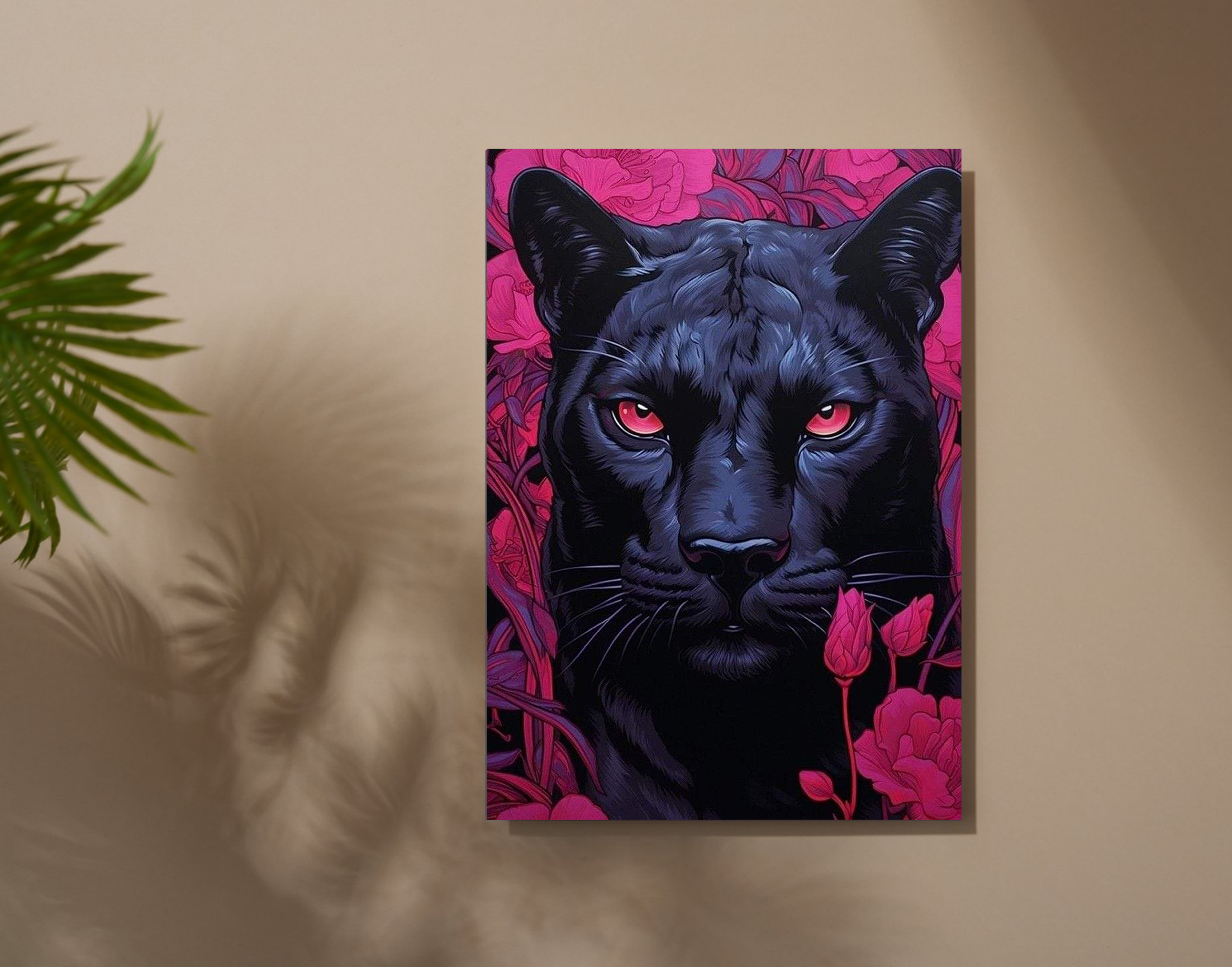 "Black Panther:Floral Theme"- Shiny & Sturdy Metallic Poster  Art That Pops & Sticks