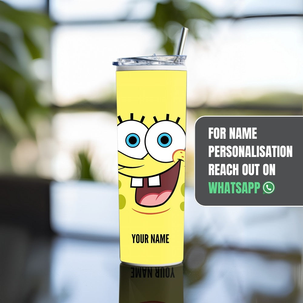 "SpongeBob smiley face" Tumbler with Metal Straw